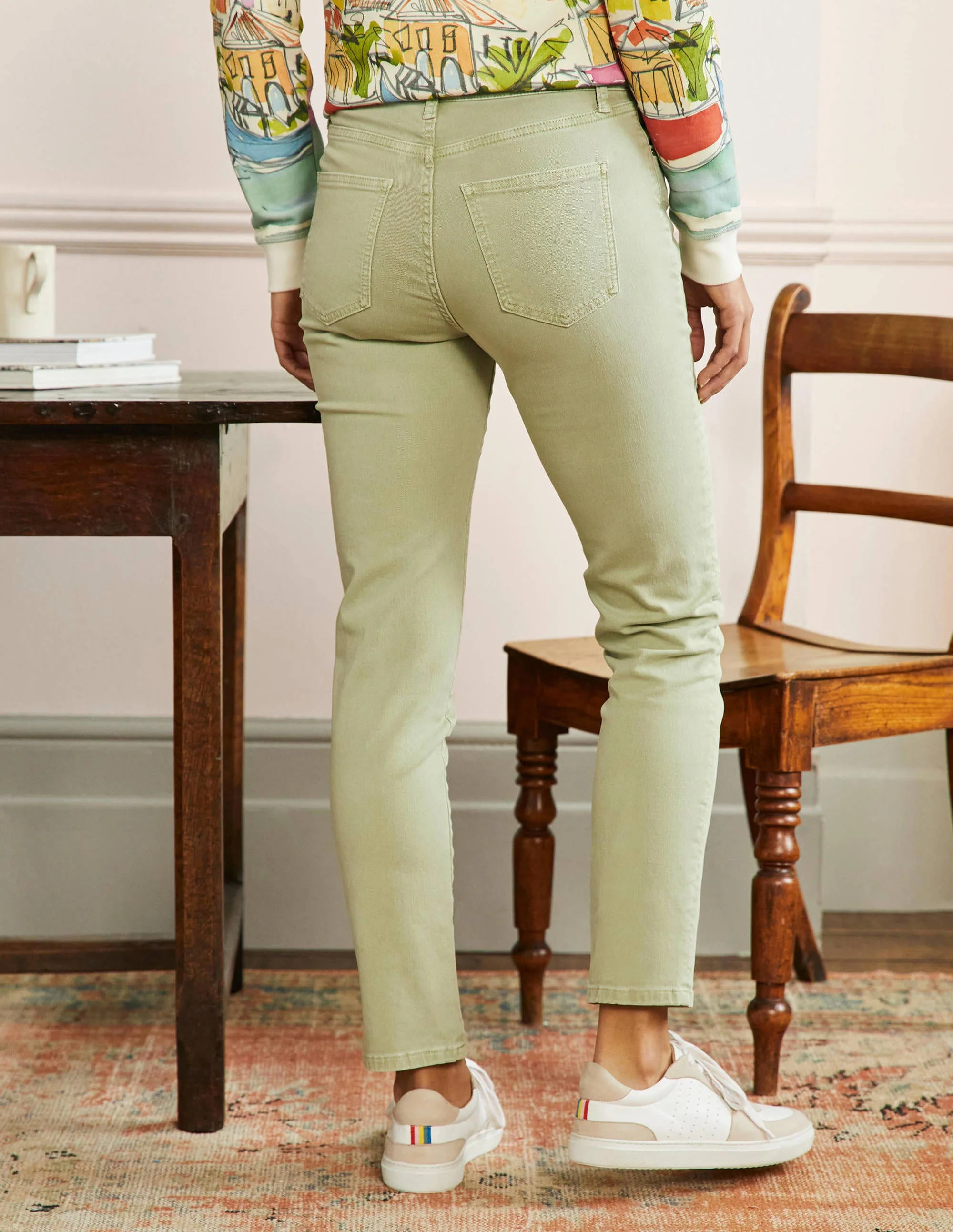 Slim Straight Ankle Skimmers-Laurel Green - Image 3