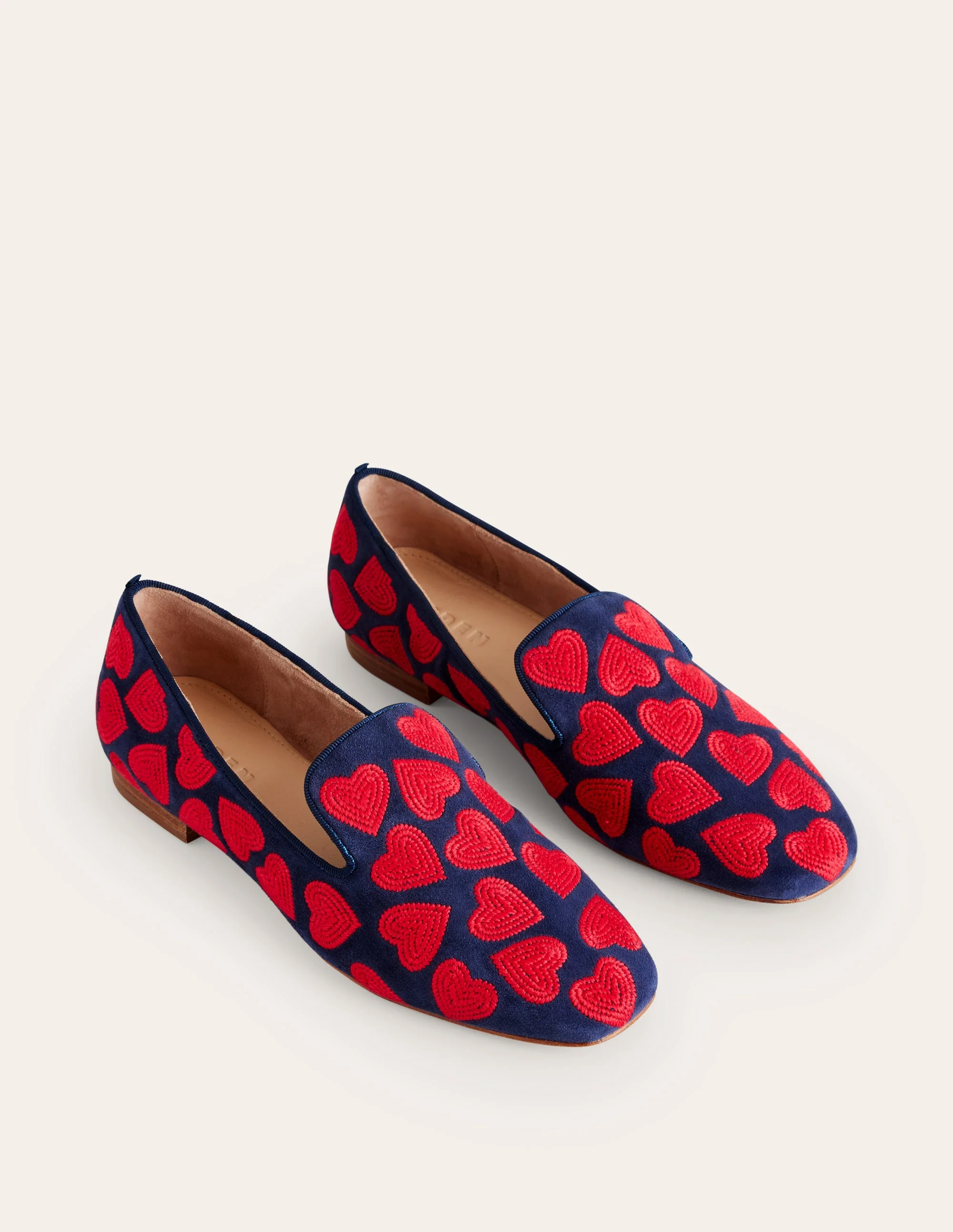 Slipper Cut Loafers-Navy, Red Heart - Image 4