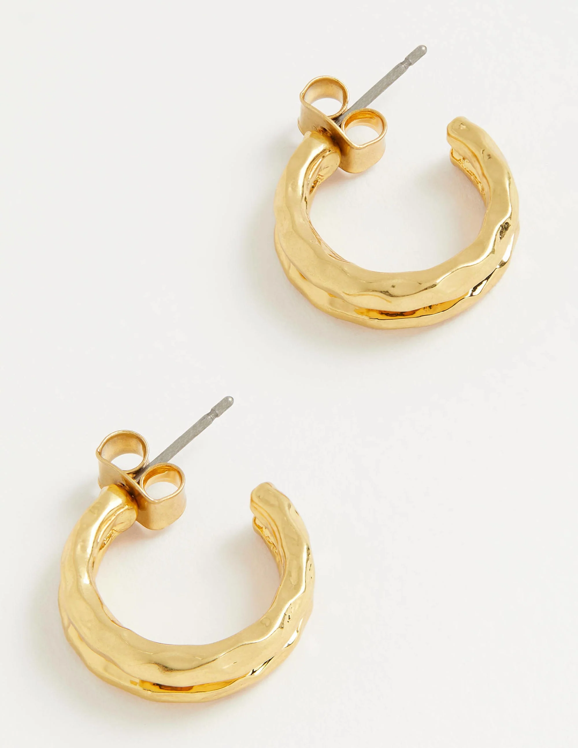 Small Double Hoop Earrings-Gold - Image 5