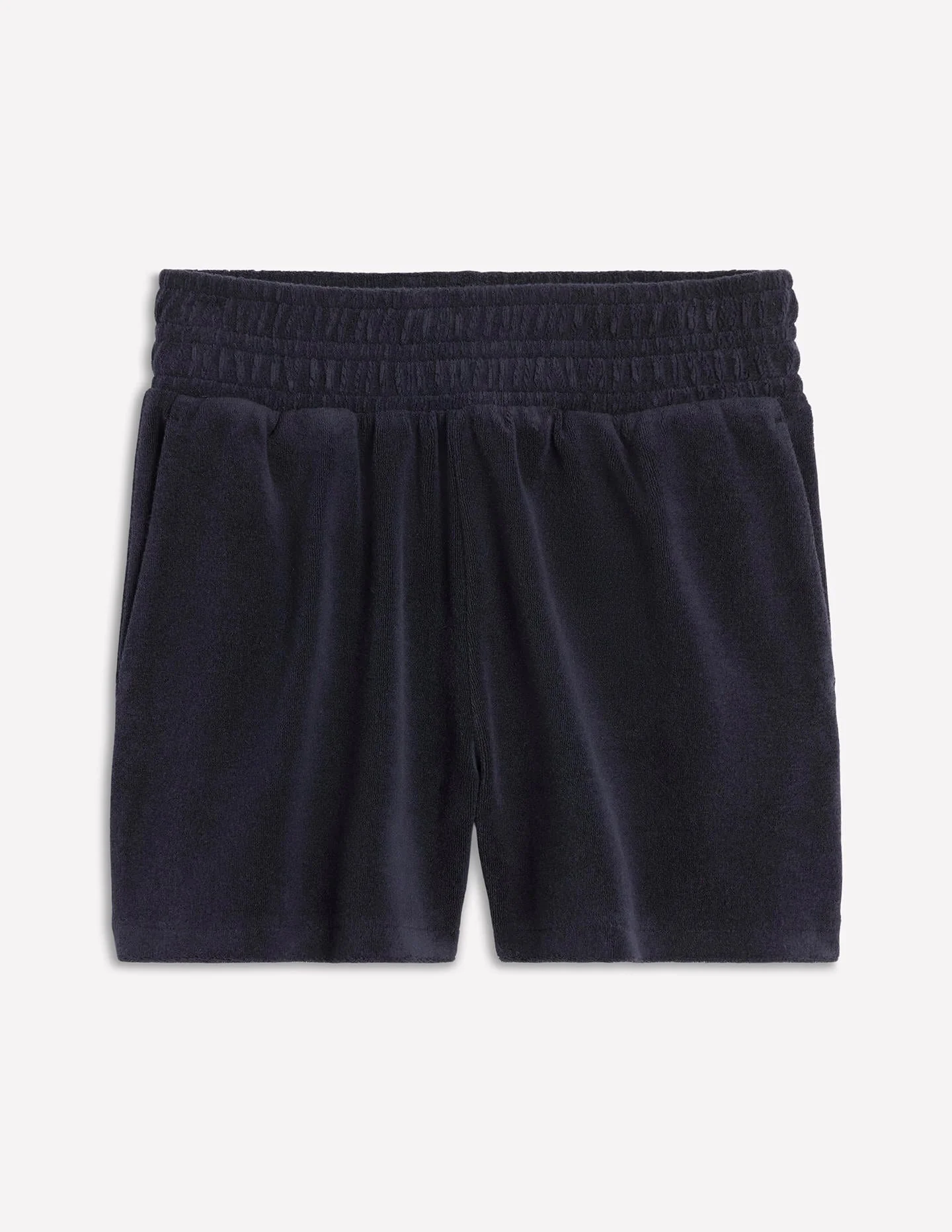 Smocked Towelling Short-Navy - Image 6