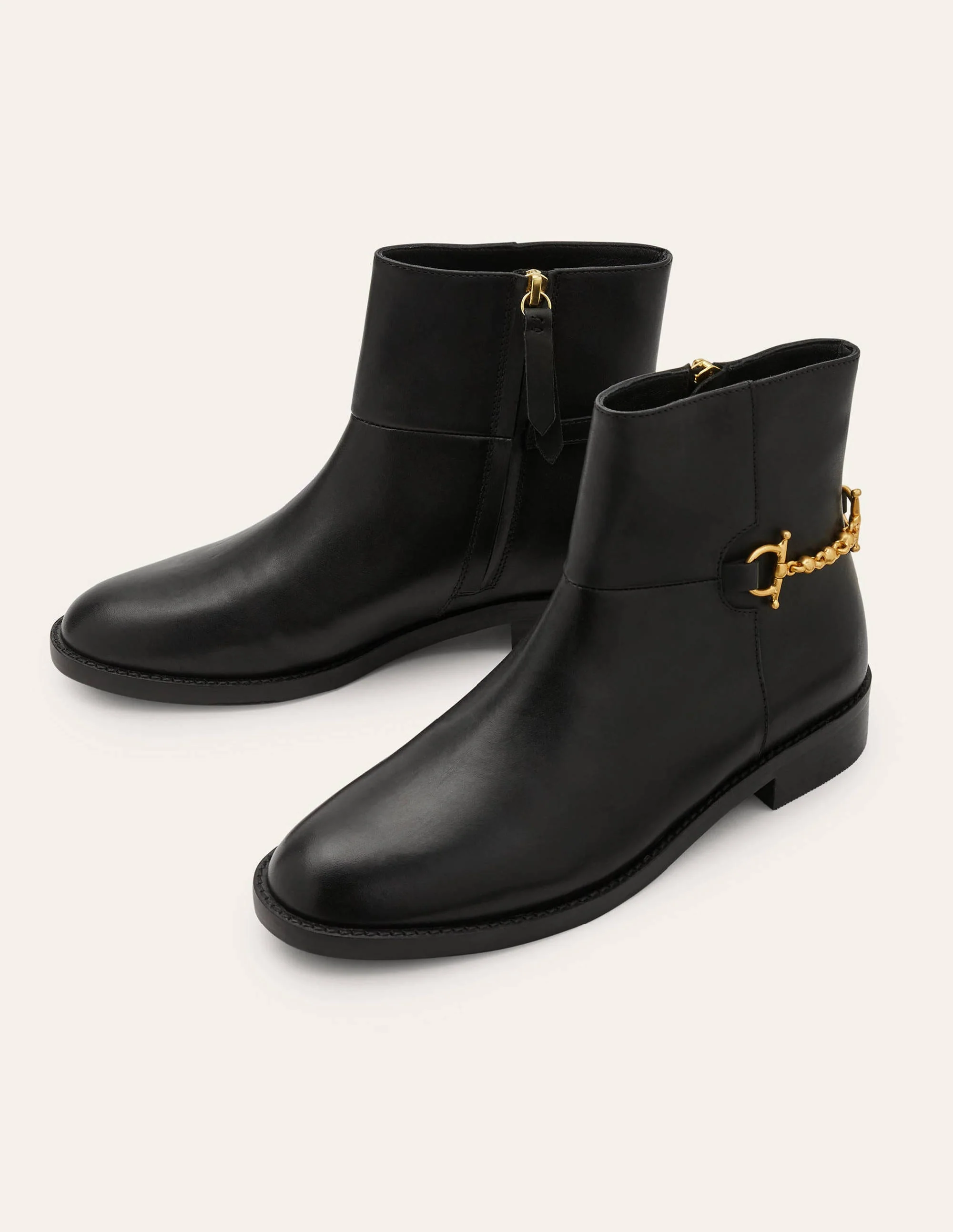 Snaffle Detail Ankle Boots-Black - Image 3