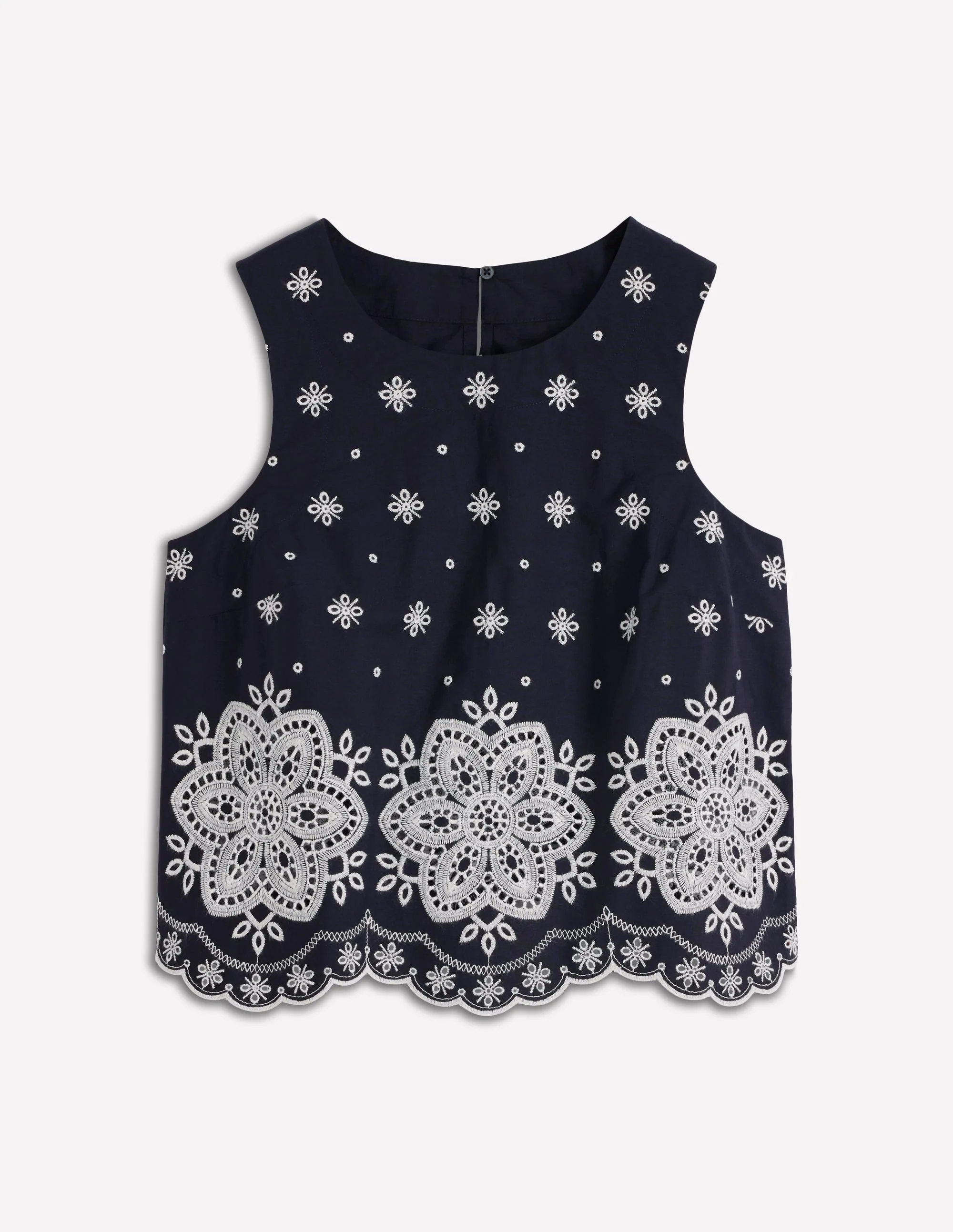 Sofia Broderie Shell Top-Navy - Image 8