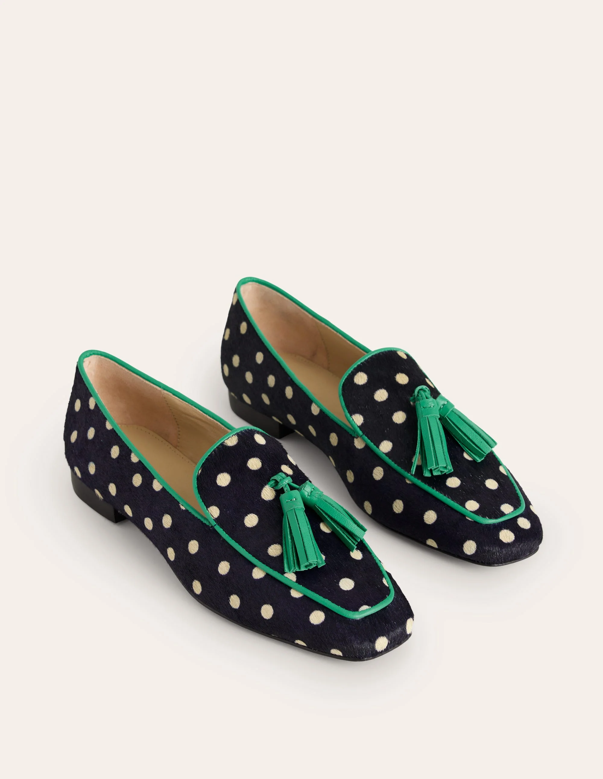 Soft Slipper Flats-Navy, Ecru Spot - Image 2