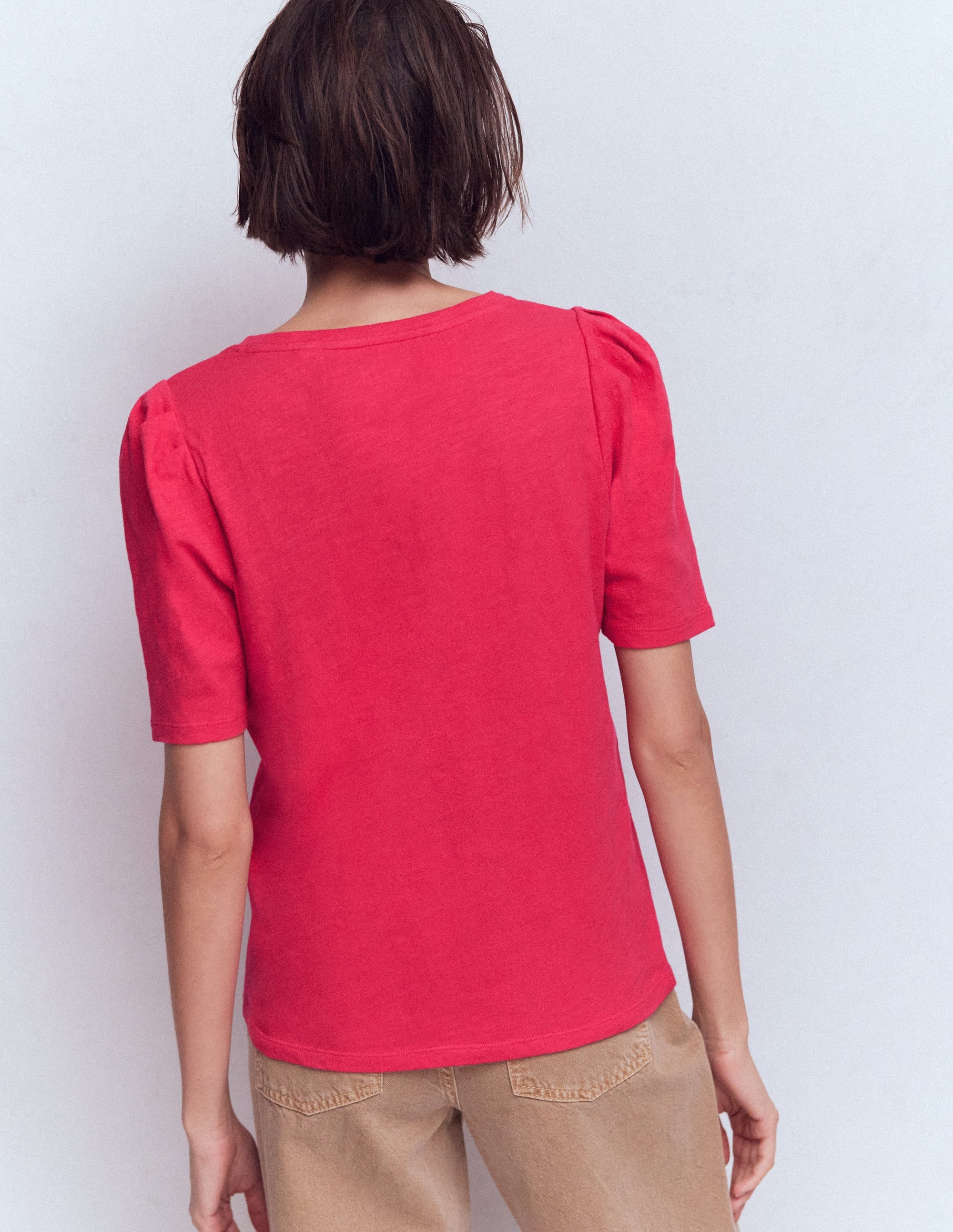 Sophie Puff Sleeve T-shirt-Opulent Pink - Image 3