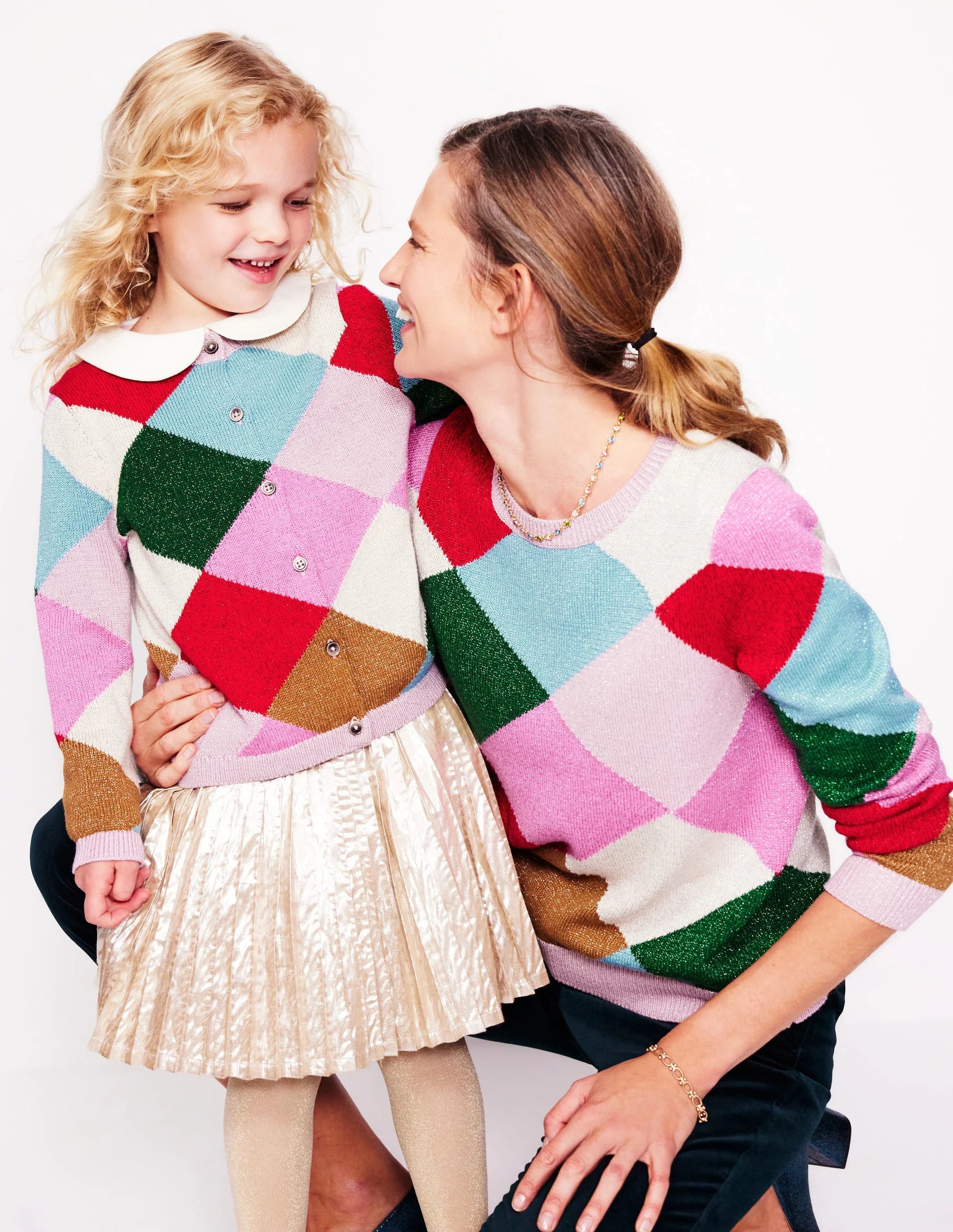 Sparkly Argyle Sweater-Multi Rainbow, Argyle - Image 6