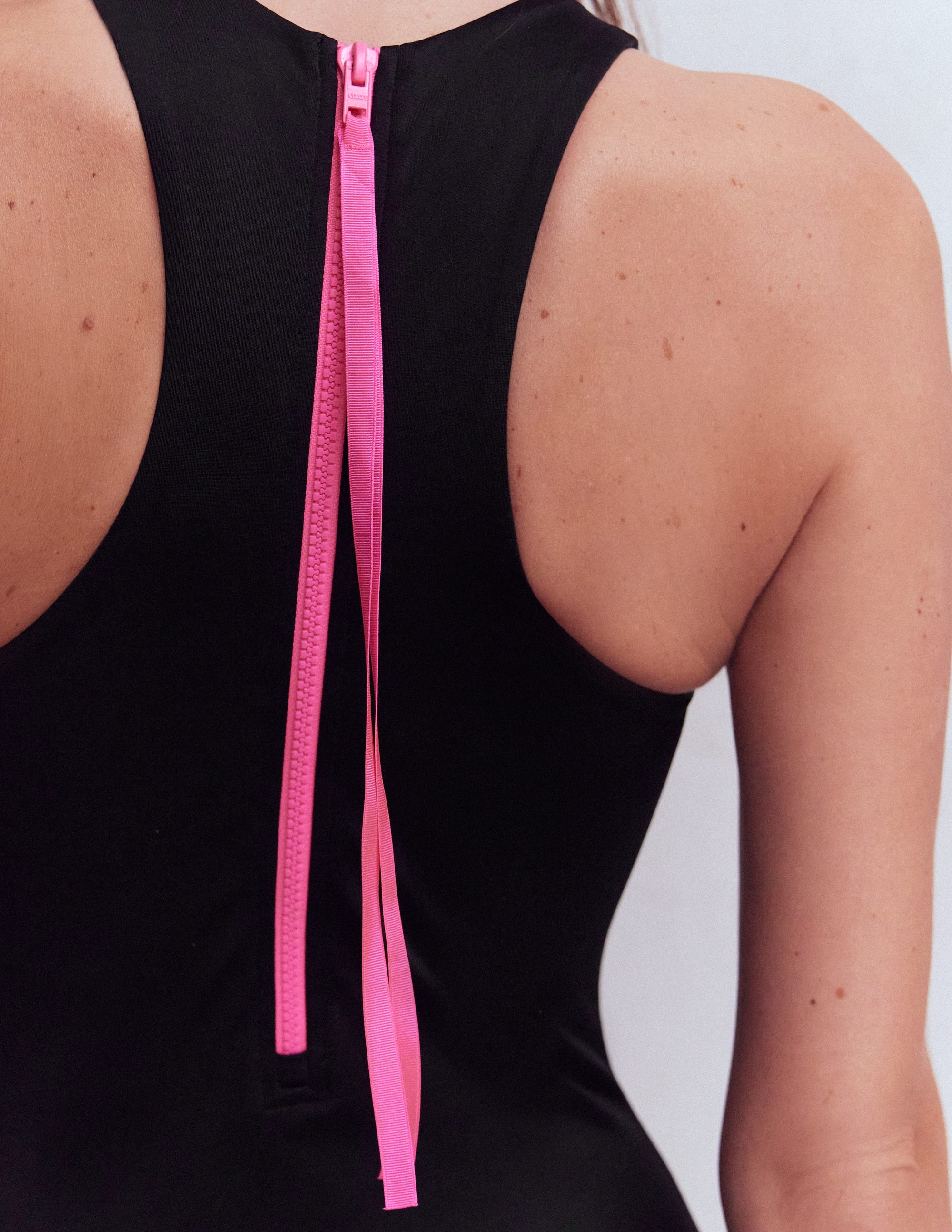 Sporty High Neck Swimsuit-Black - Image 2
