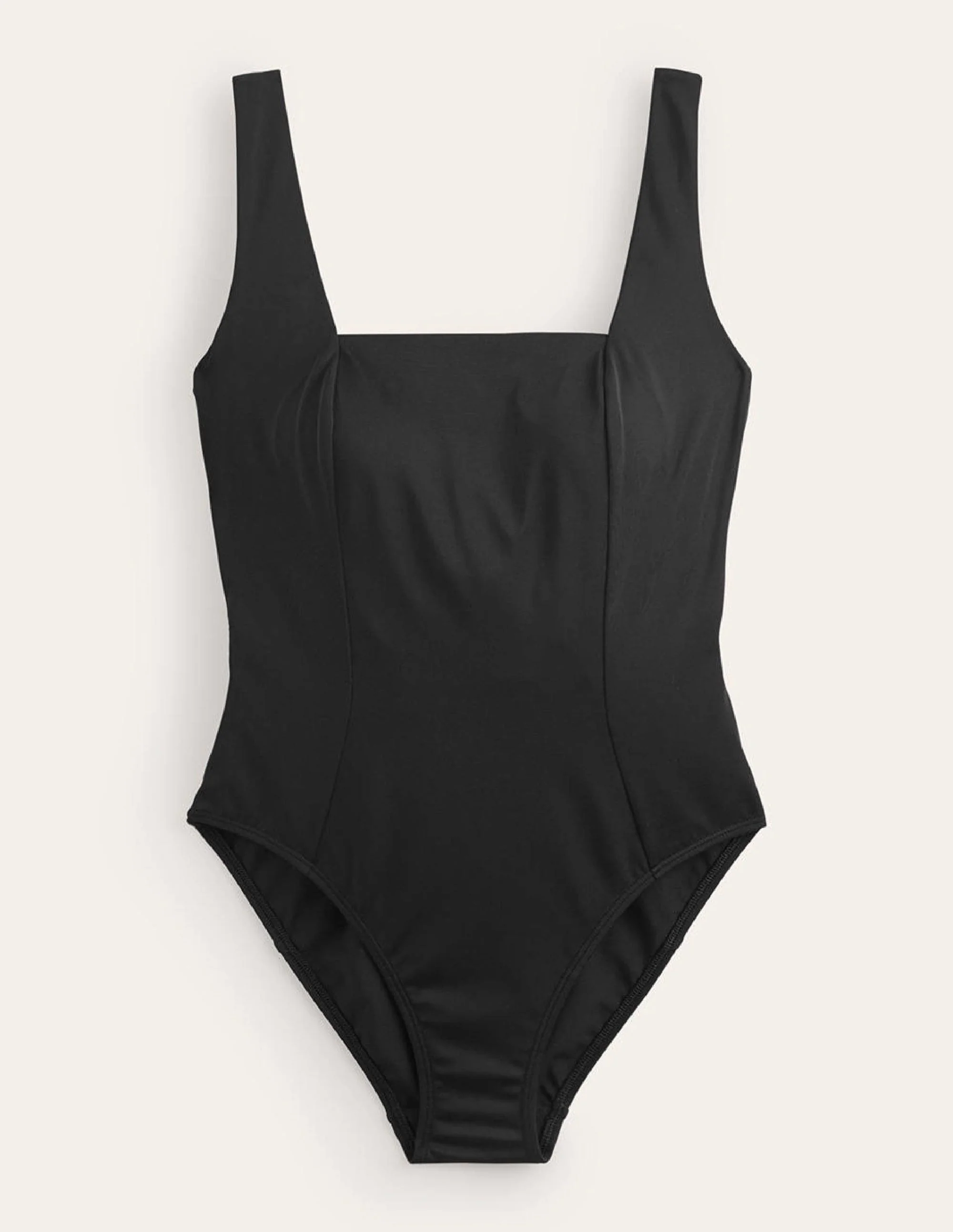 Square-Neck Panelled Swimsuit-Black - Image 5
