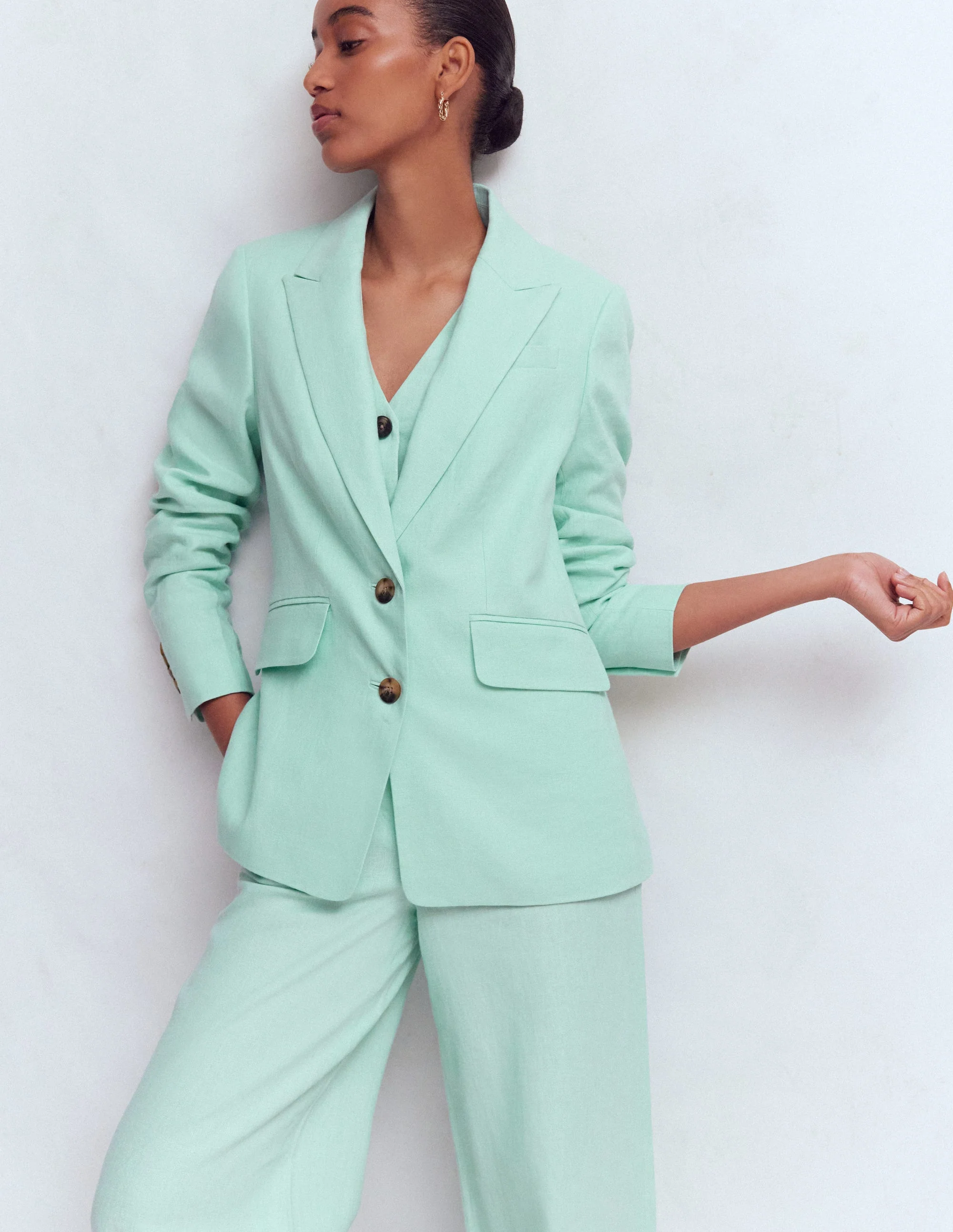Stamford Linen Blazer-Spearmint - Image 5