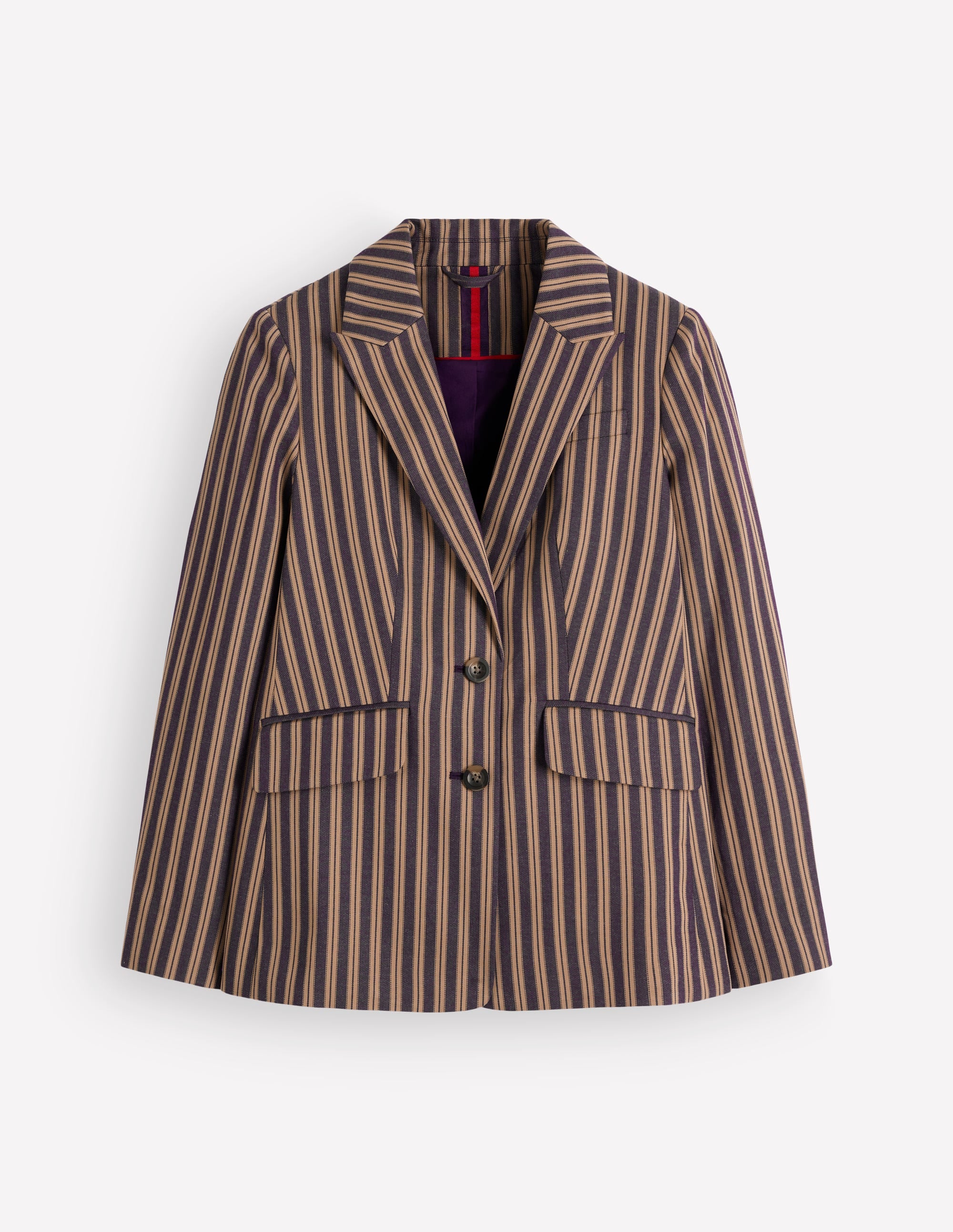 Stamford Tailored Blazer-Navy, Camel Tram Stripe - Image 6