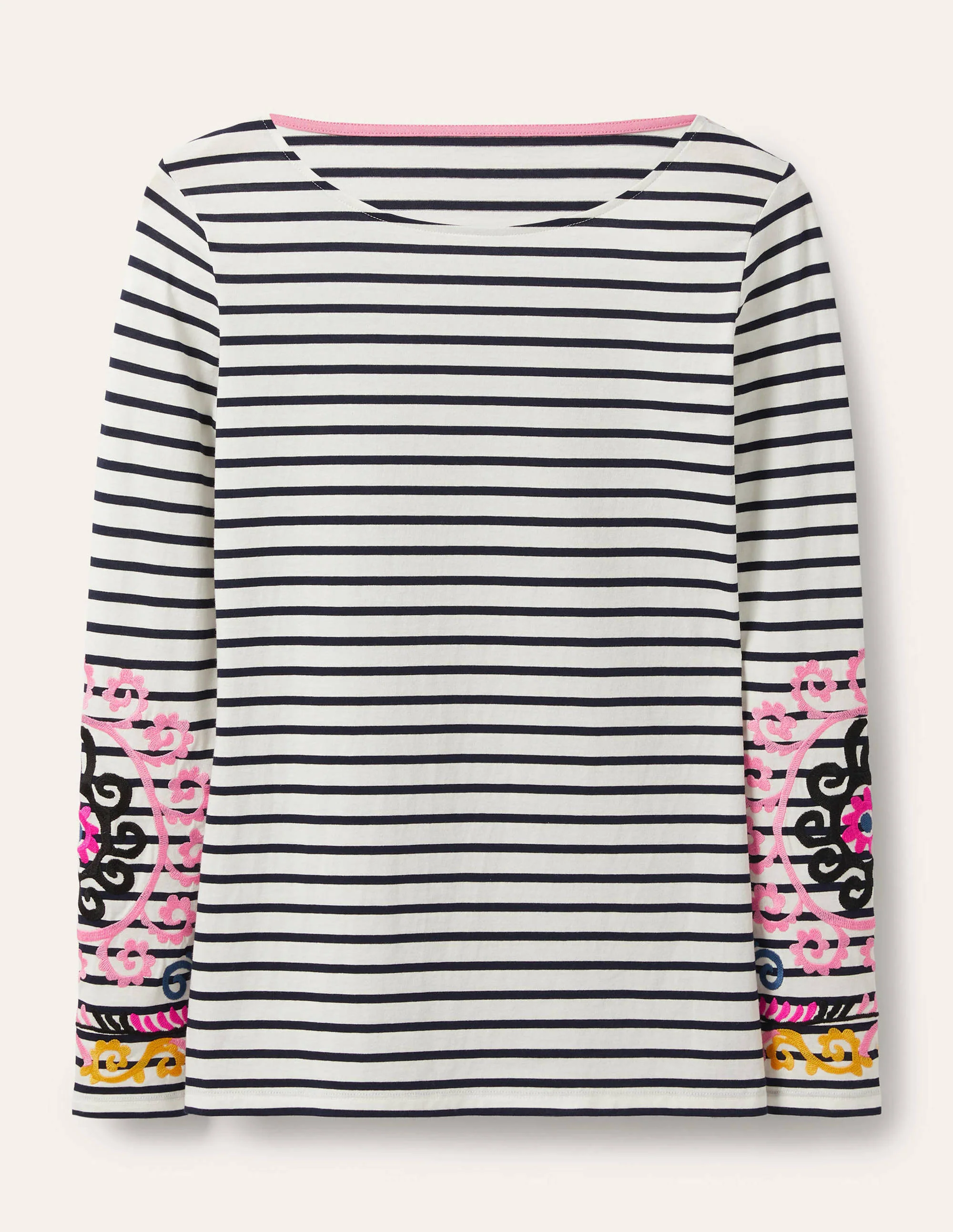 Statement Breton-Ivory/ Navy Embroidered - Image 5