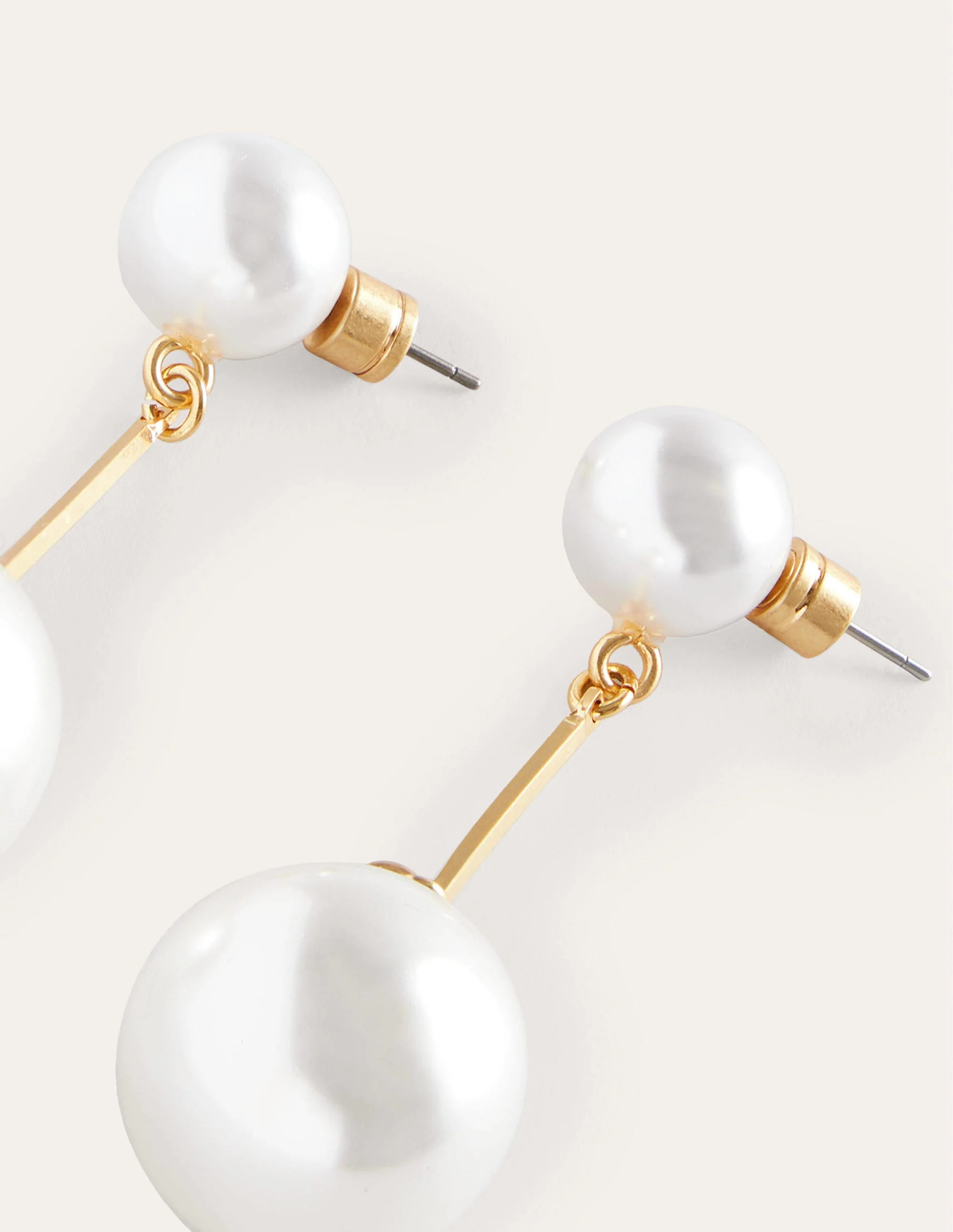 Statement Drop Earrings-Faux Pearl - Image 3