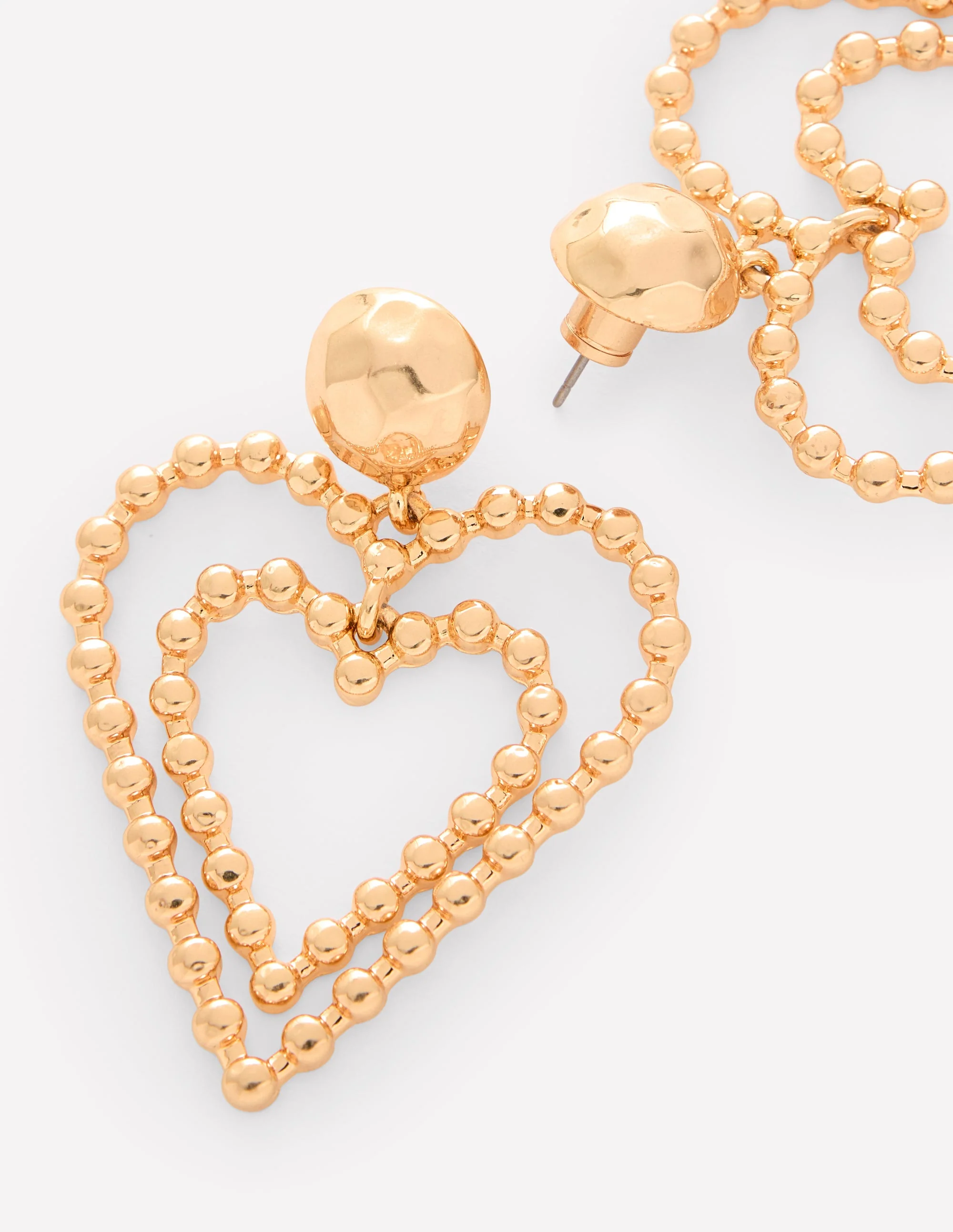 Statement Heart Earrings-Gold - Image 3