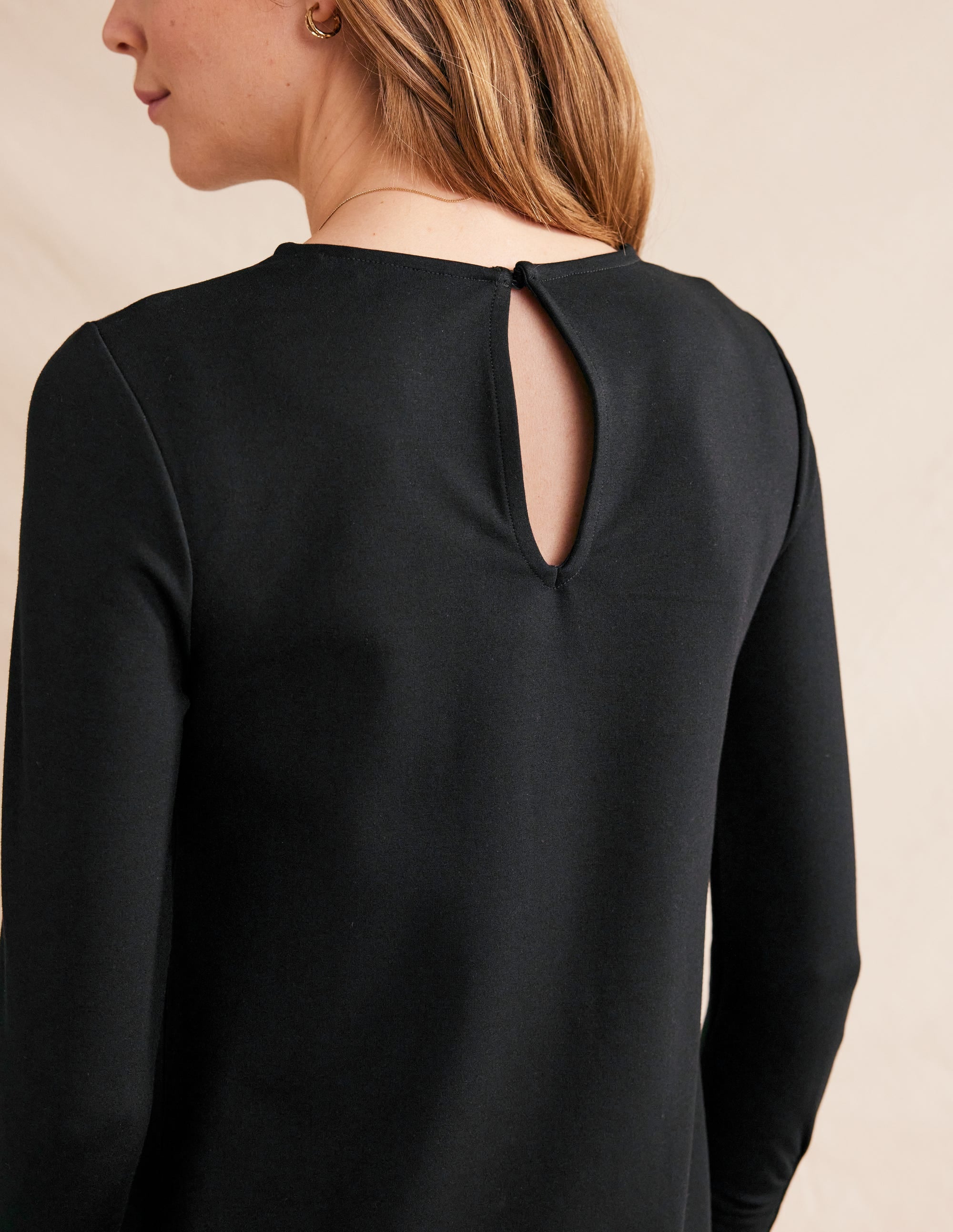 Statement Mini Jersey Dress-Black - Image 4