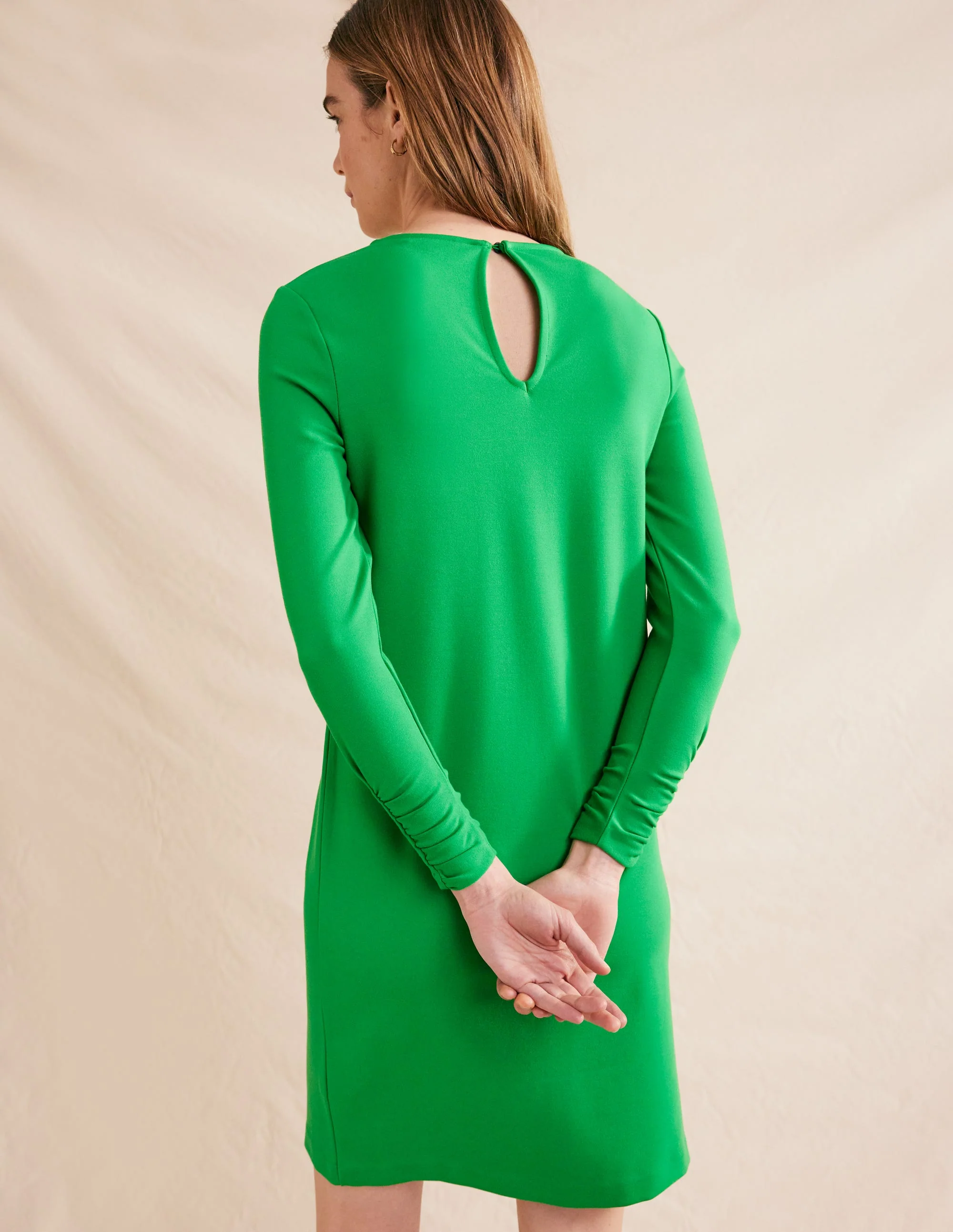 Statement Mini Jersey Dress-Green Bee - Image 3