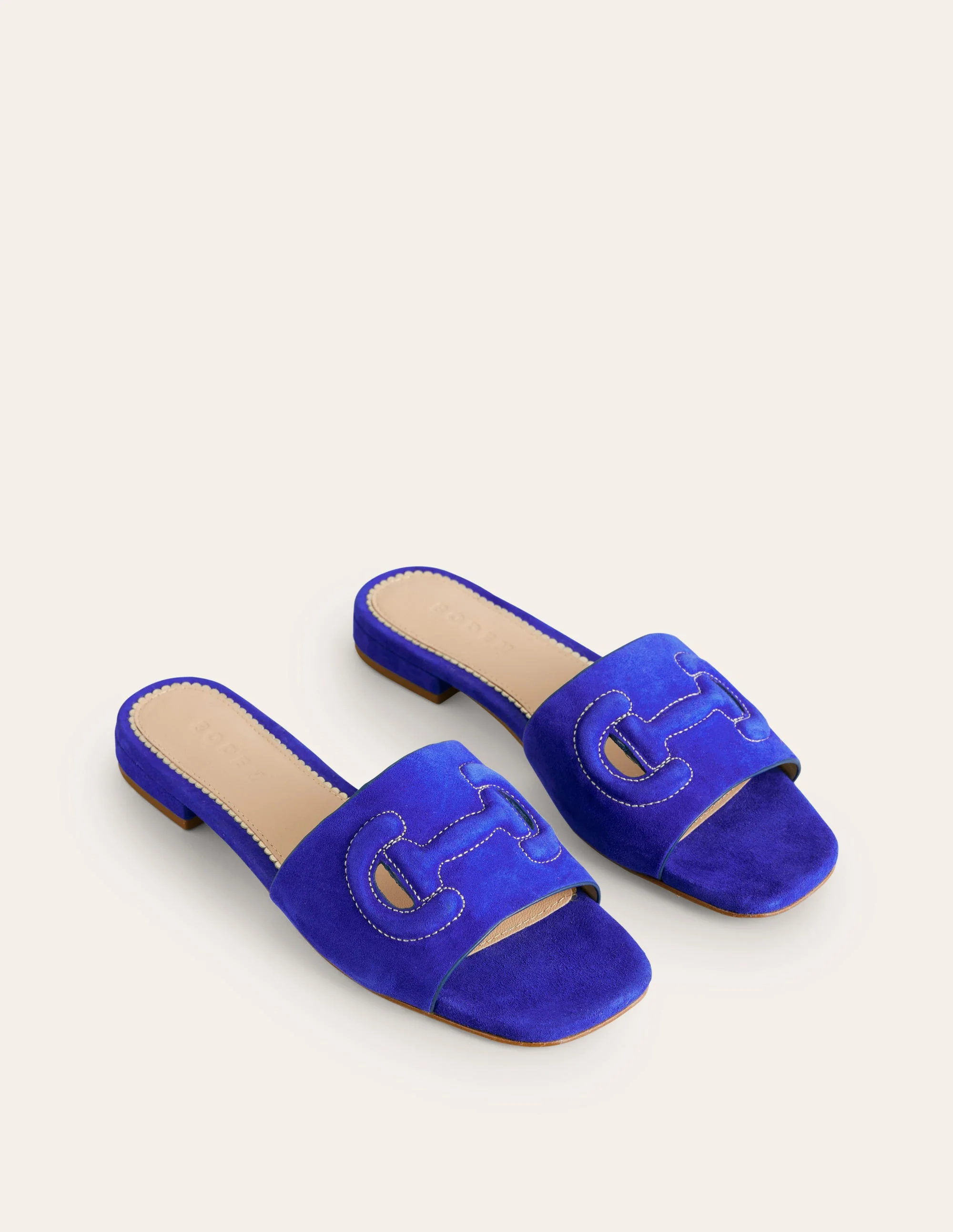 Stitch Cut Out Snaffle Sliders-Bright Blue - Image 3