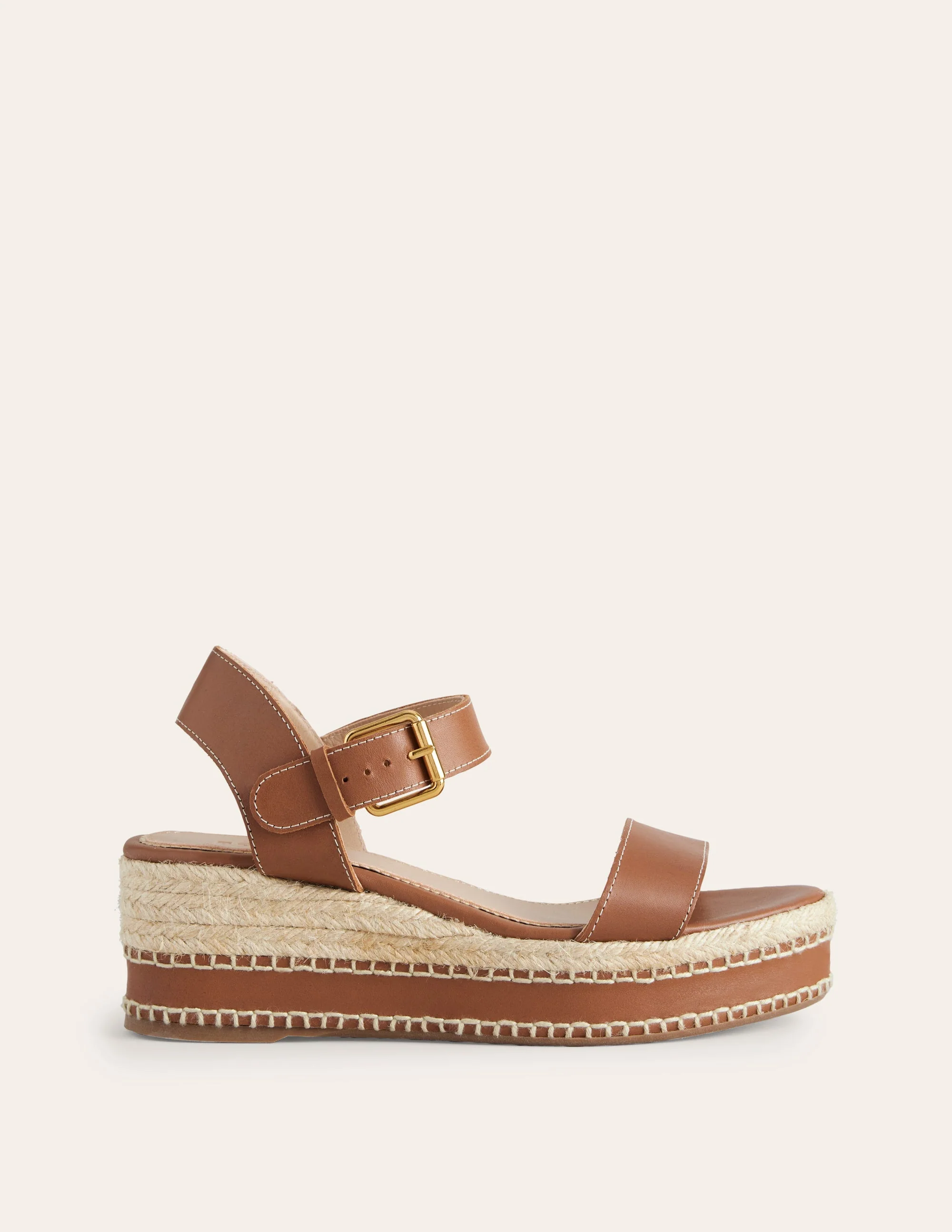 Stitched Wedge Espadrilles-Tan - Image 2