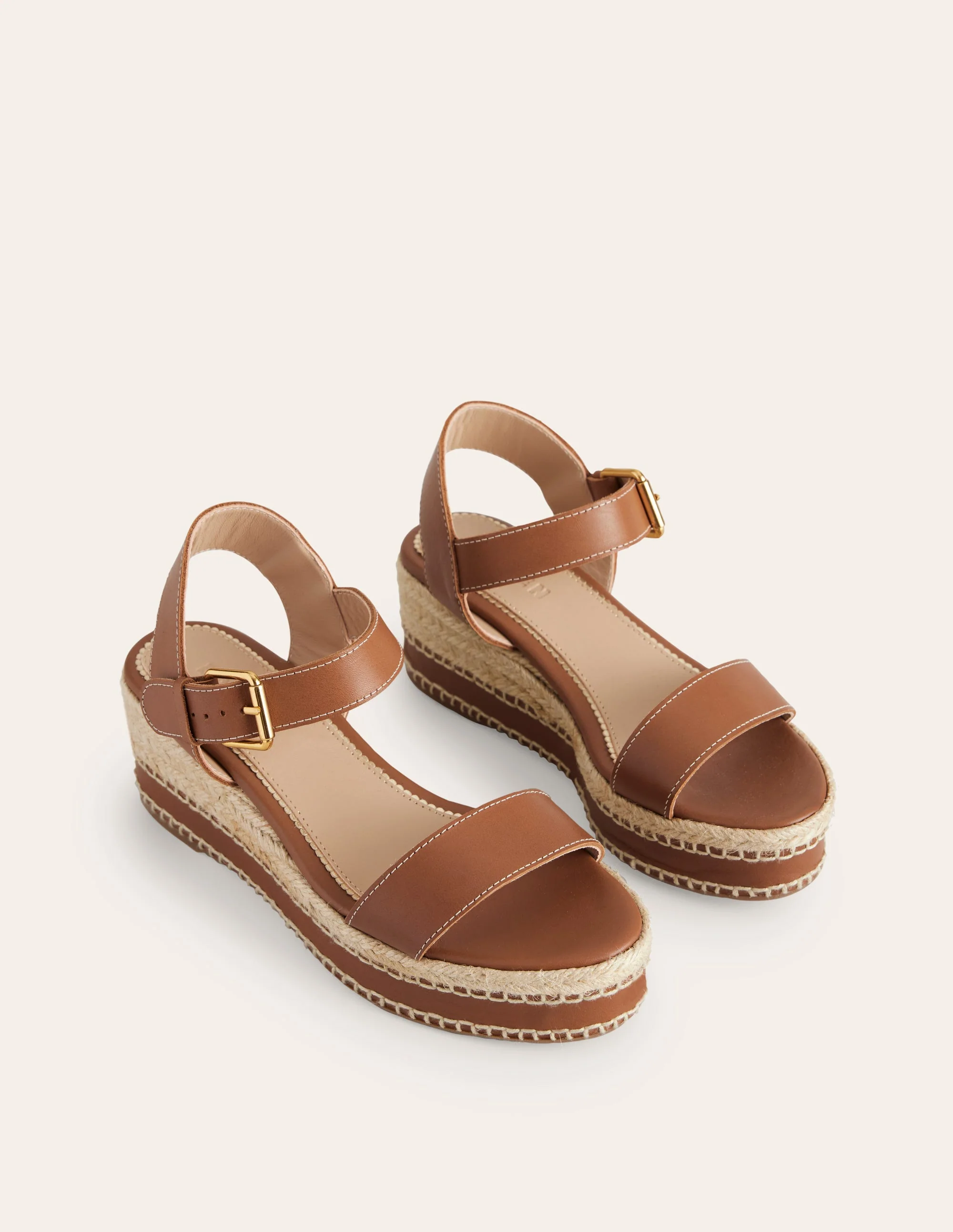 Stitched Wedge Espadrilles-Tan - Image 3