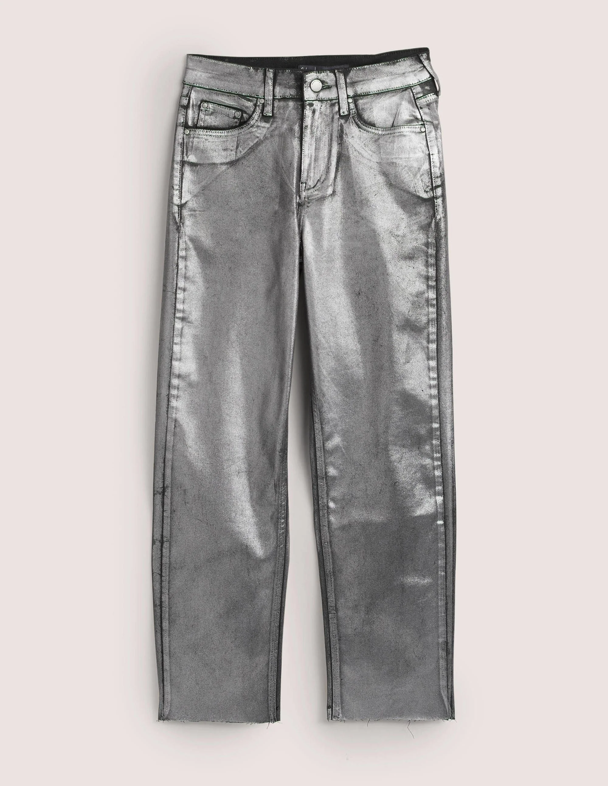 Straight Leg Metallic Trousers-Party Gunmetal Metallic - Image 6