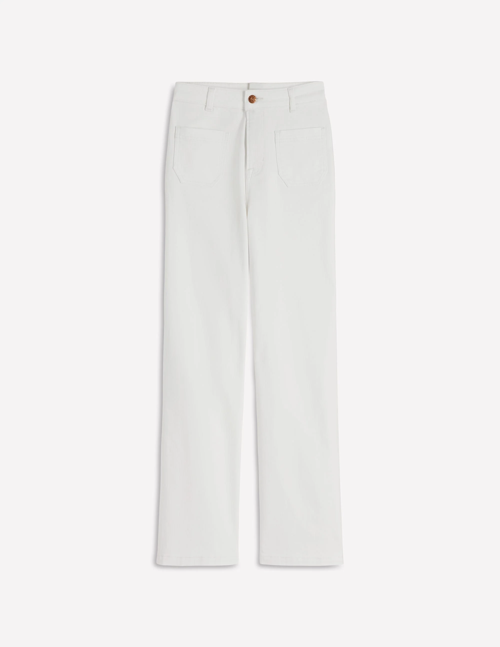 Straight Leg Pocket Jeans-White - Image 6