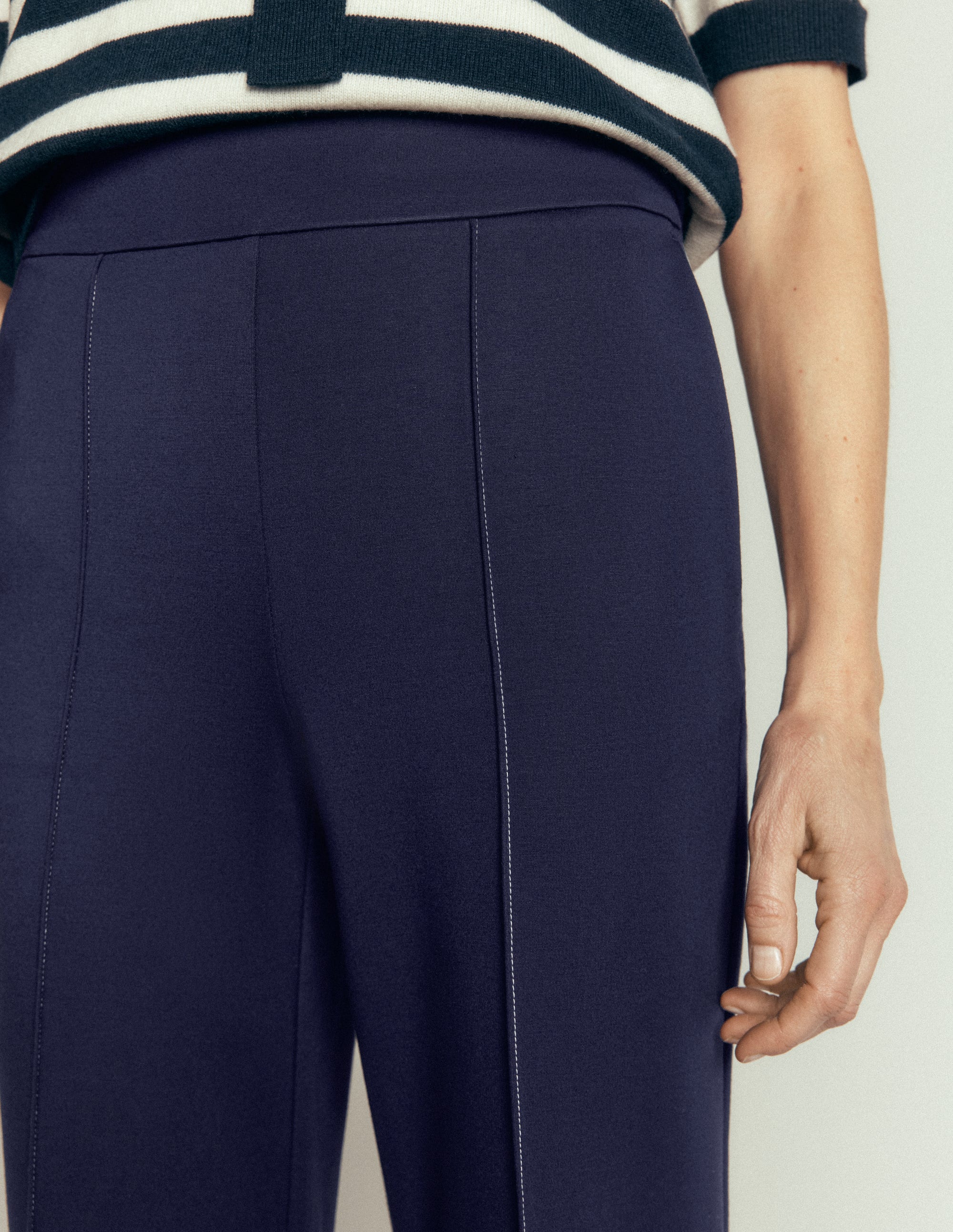 Straight Leg Ponte Pants-Navy - Image 2