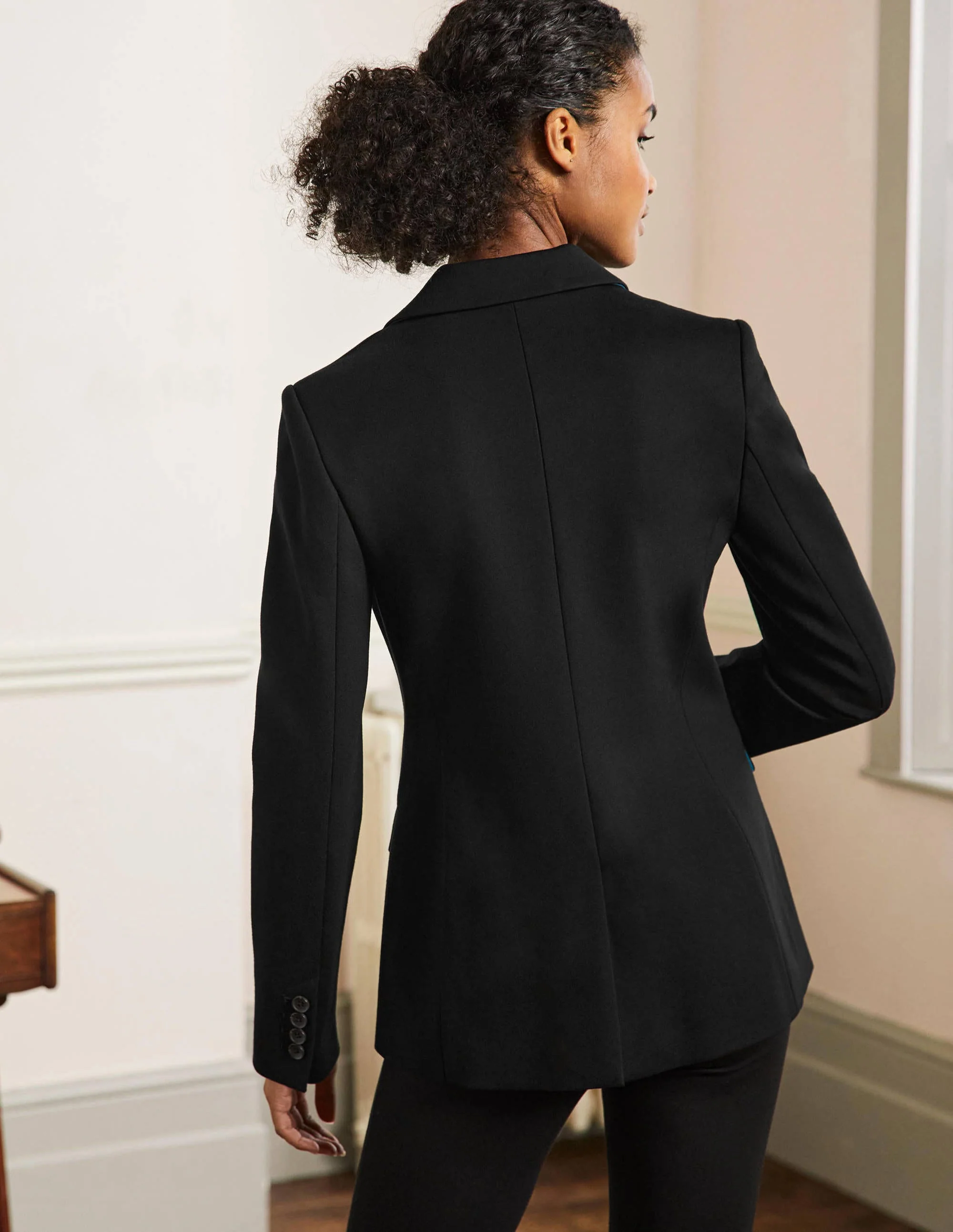 Stretch Jersey Blazer-Black - Image 3