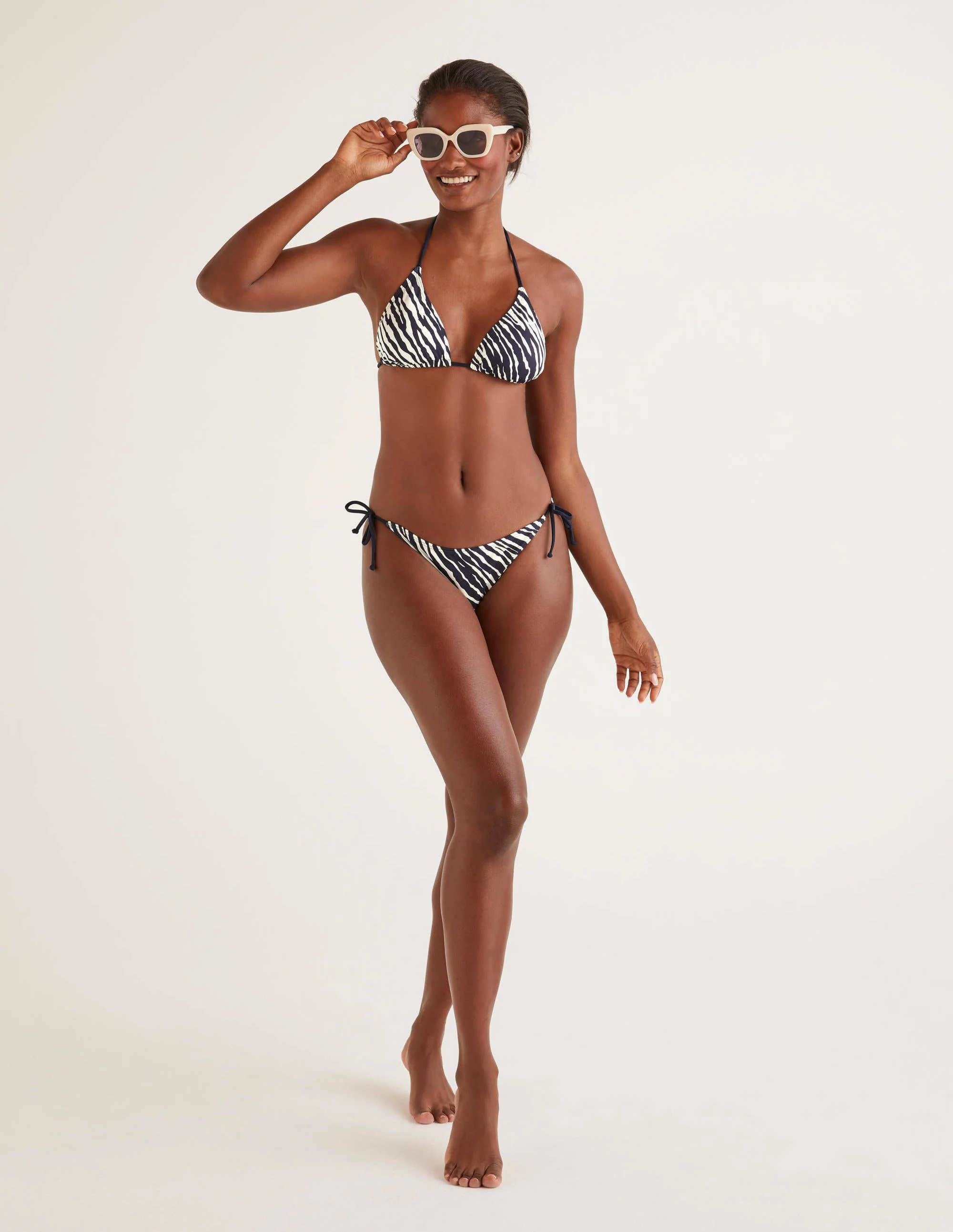 String Bikini Bottoms-Navy, Safari - Image 2