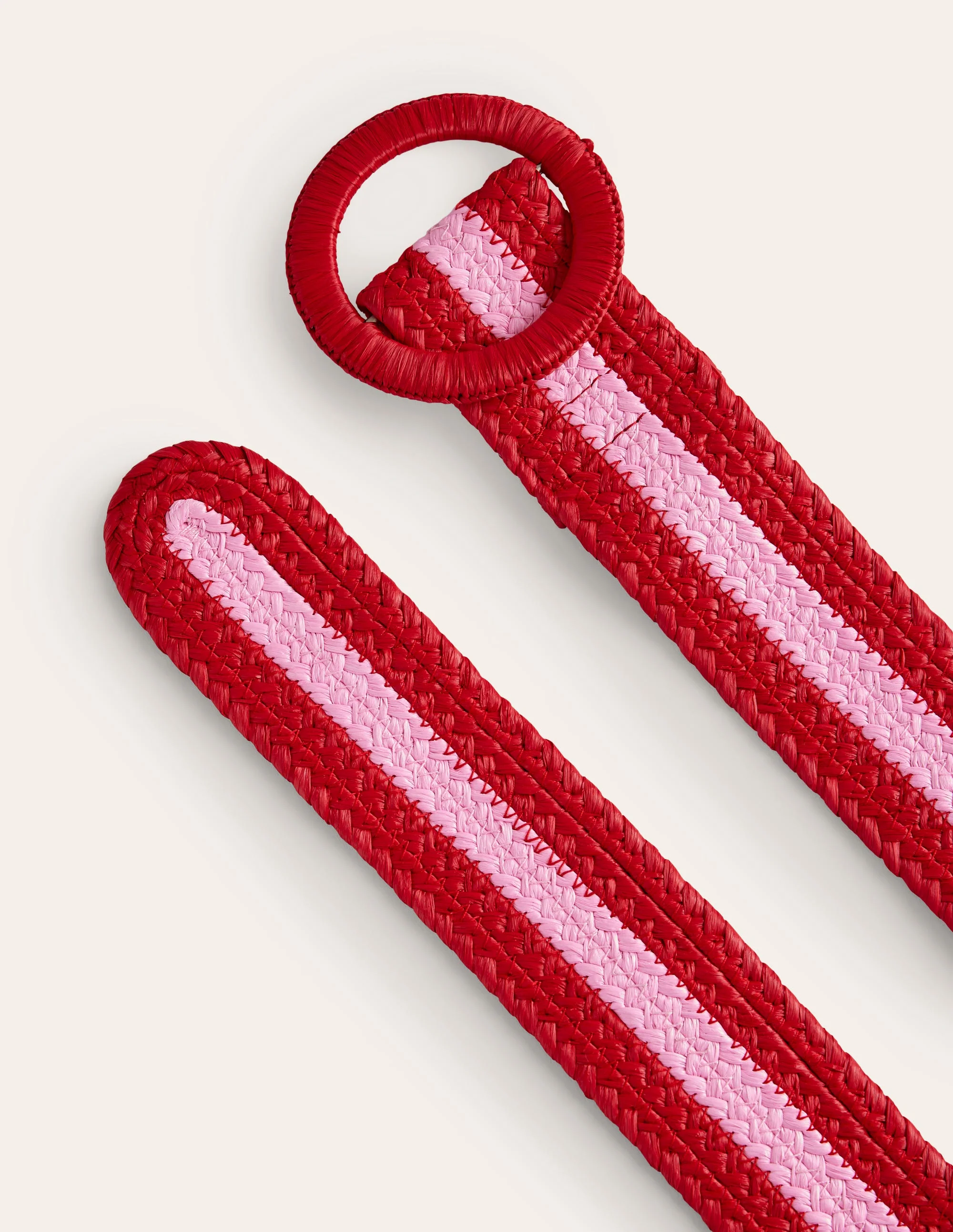 Stripe Belt-Post Box Red and Pink - Image 3