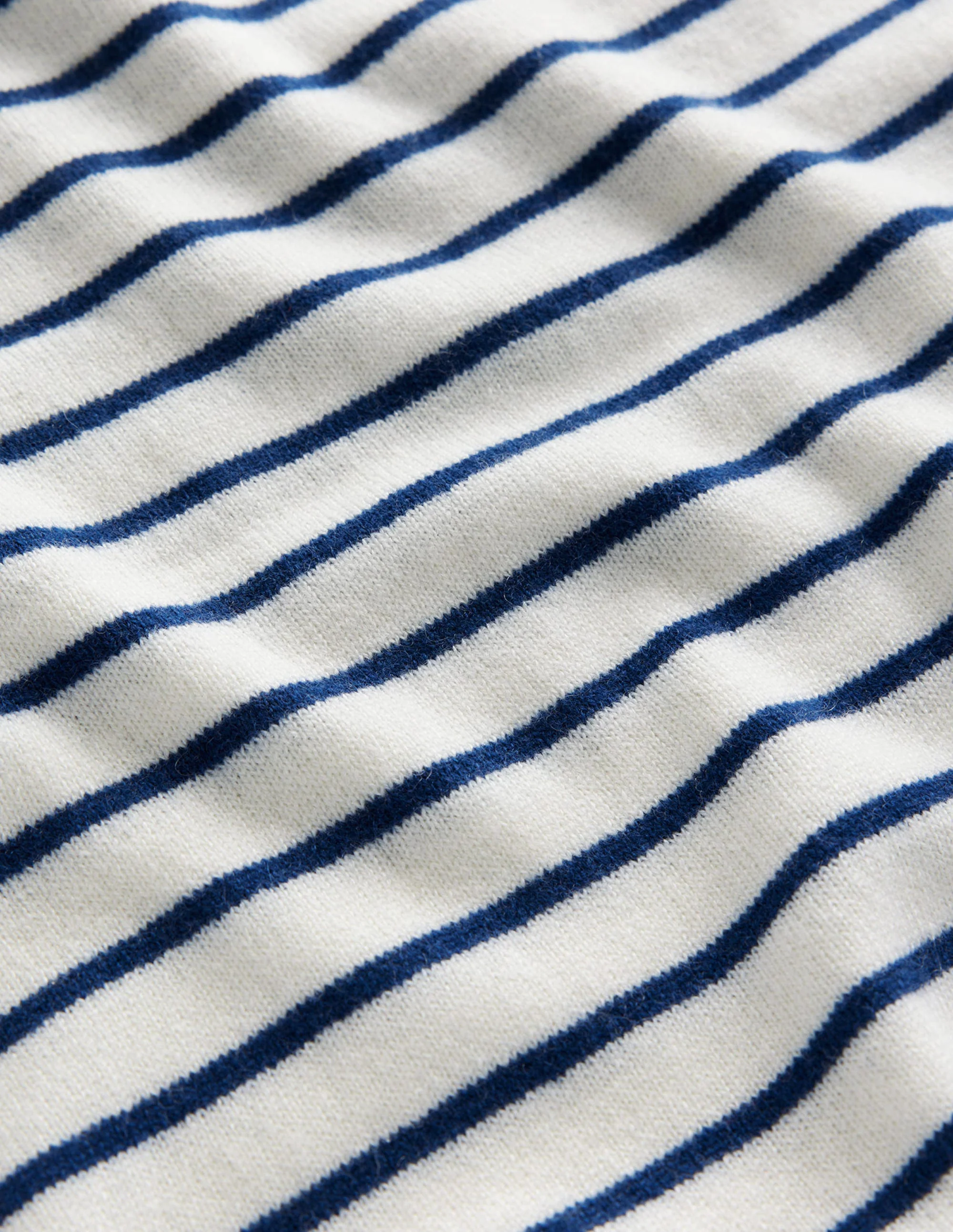Striped Cashmere Sweater-Ivory / Navy - Image 6
