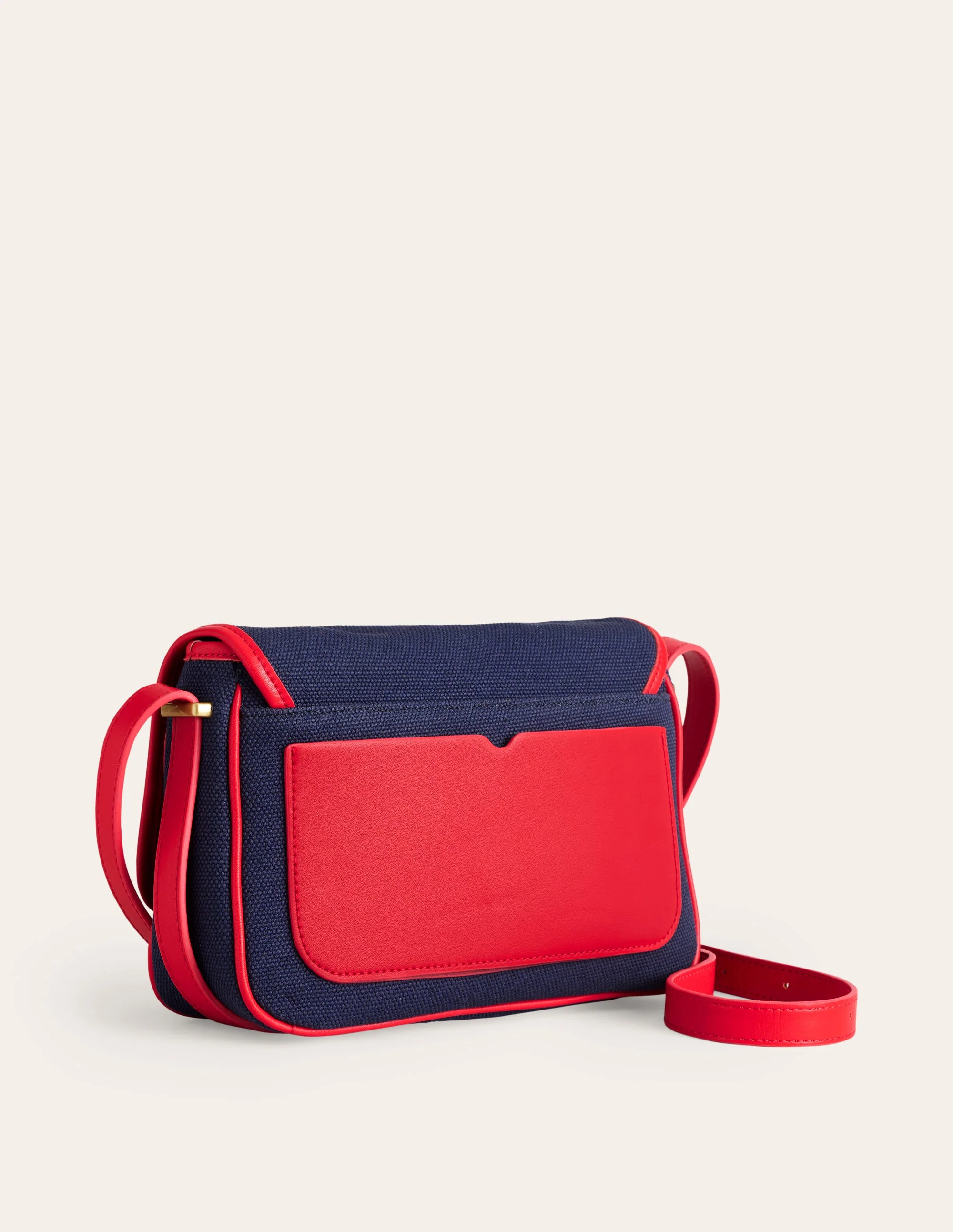 Structured Cross-Body Bag-Navy/ Red - Image 3
