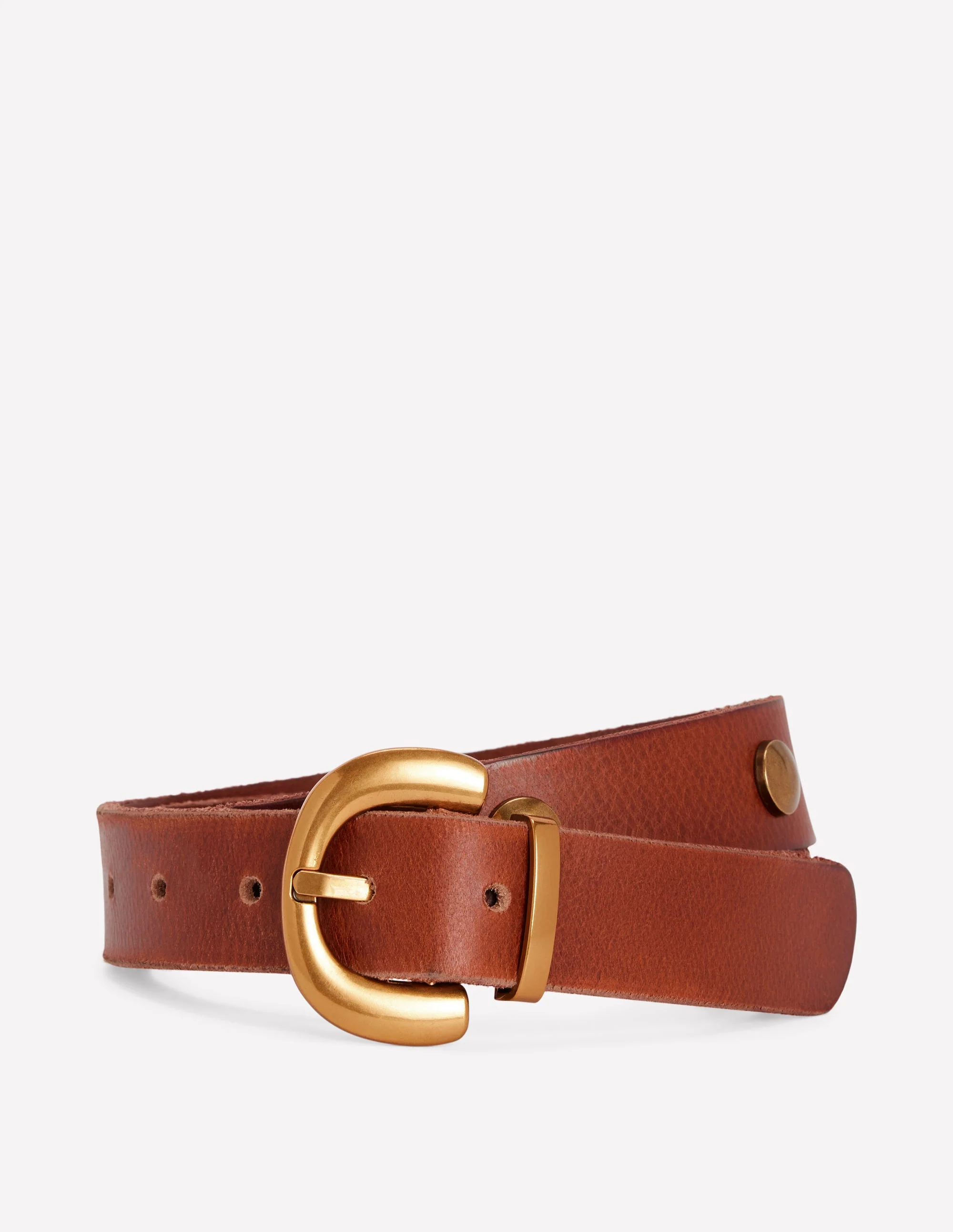 Stud Buckle Belt-Tan