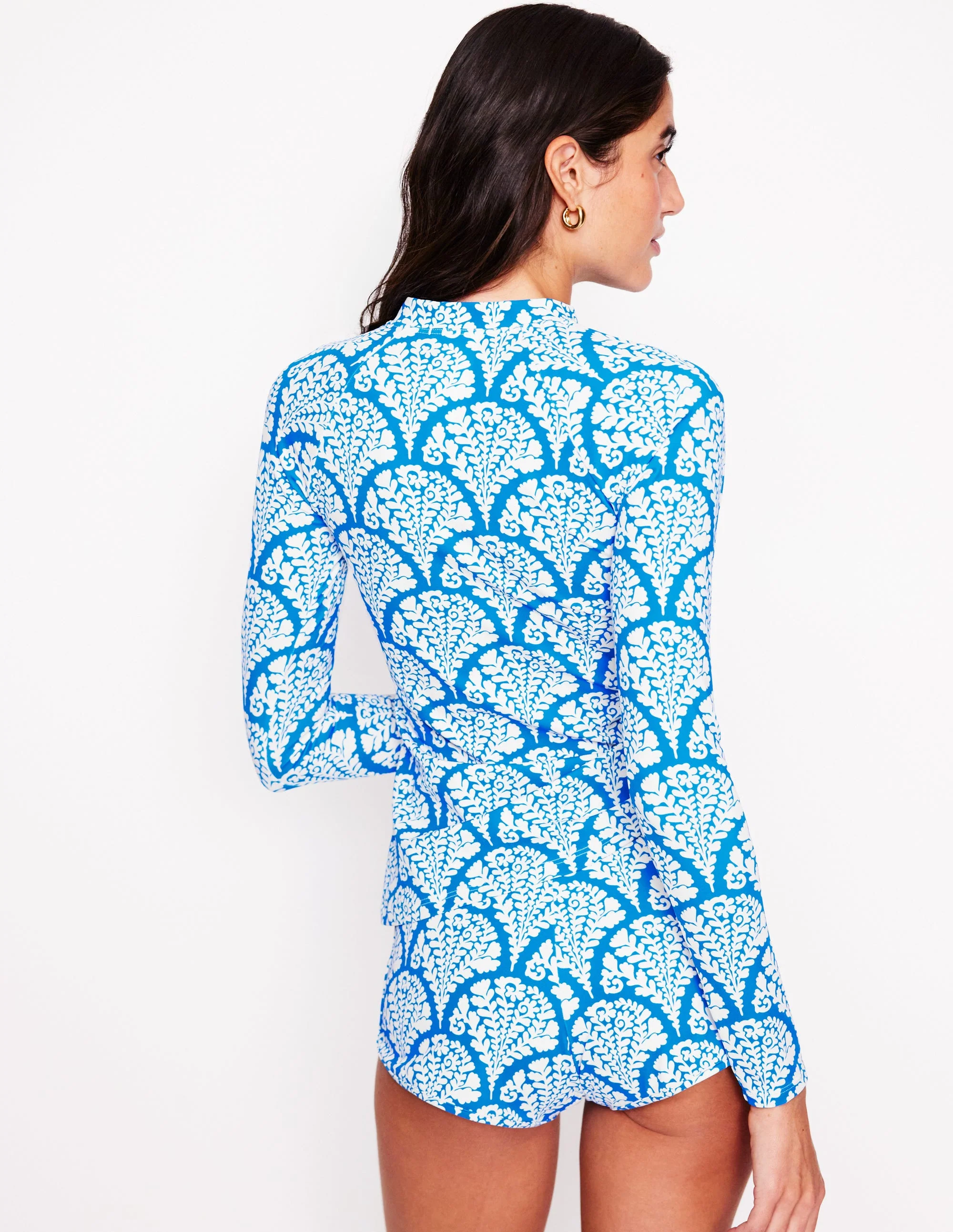 Sun Safe Raglan Guard Top-Bright Blue, Blossomy - Image 4