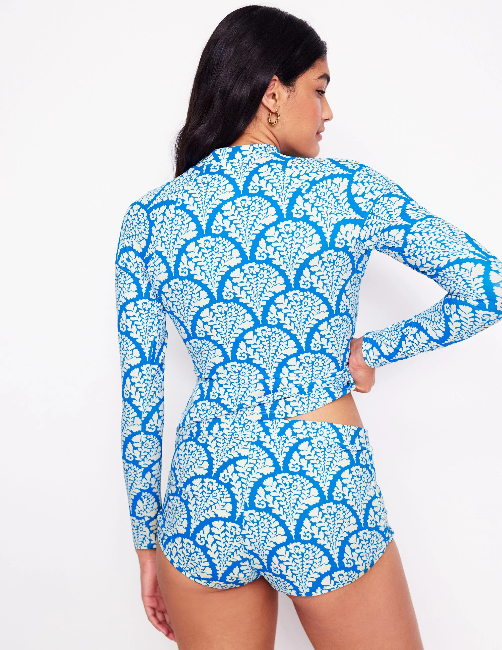 Sun Safe Raglan Guard Top-Bright Blue, Blossomy - Image 6