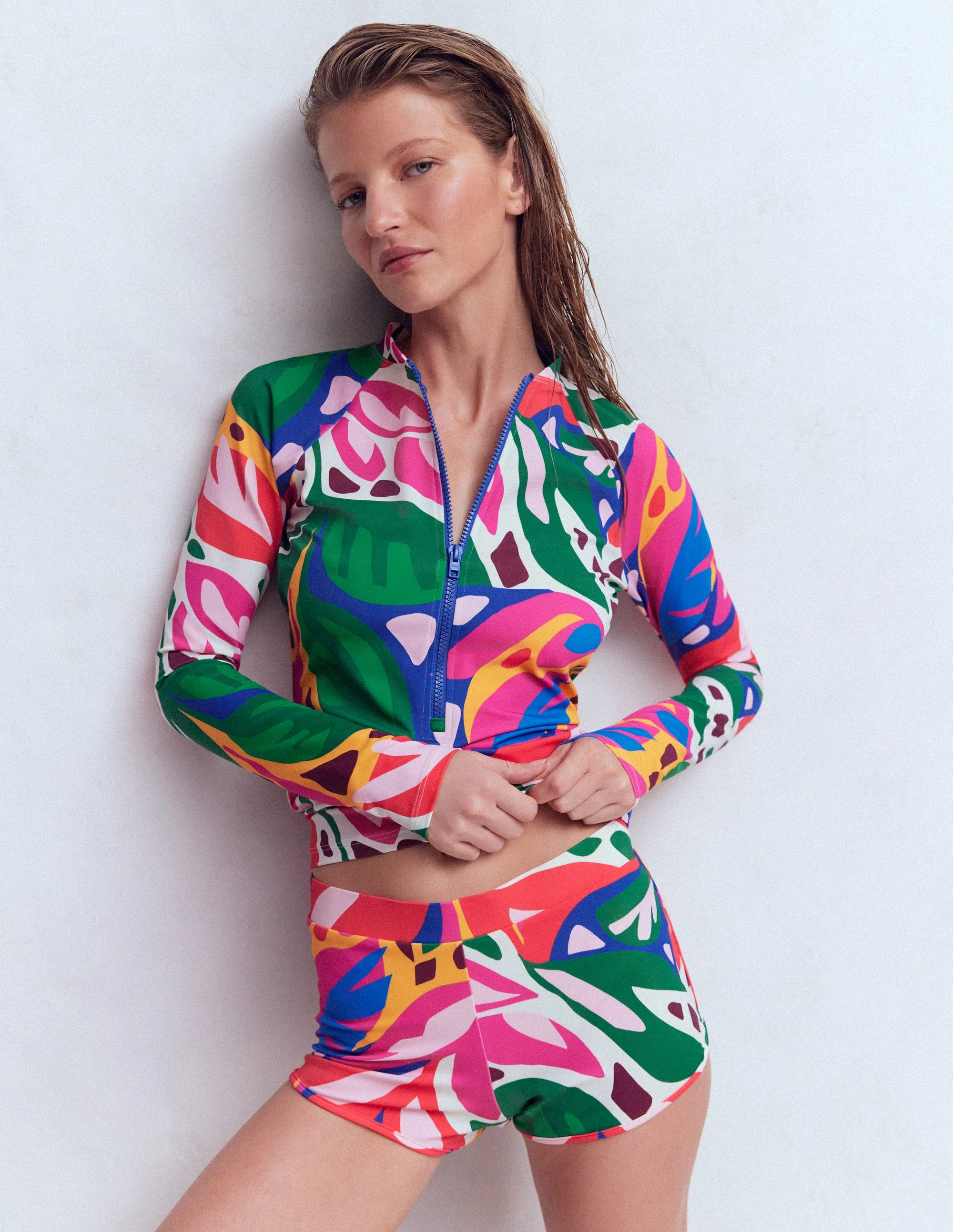 Sun Safe Raglan Guard Top-Multi, Leafy Cascade