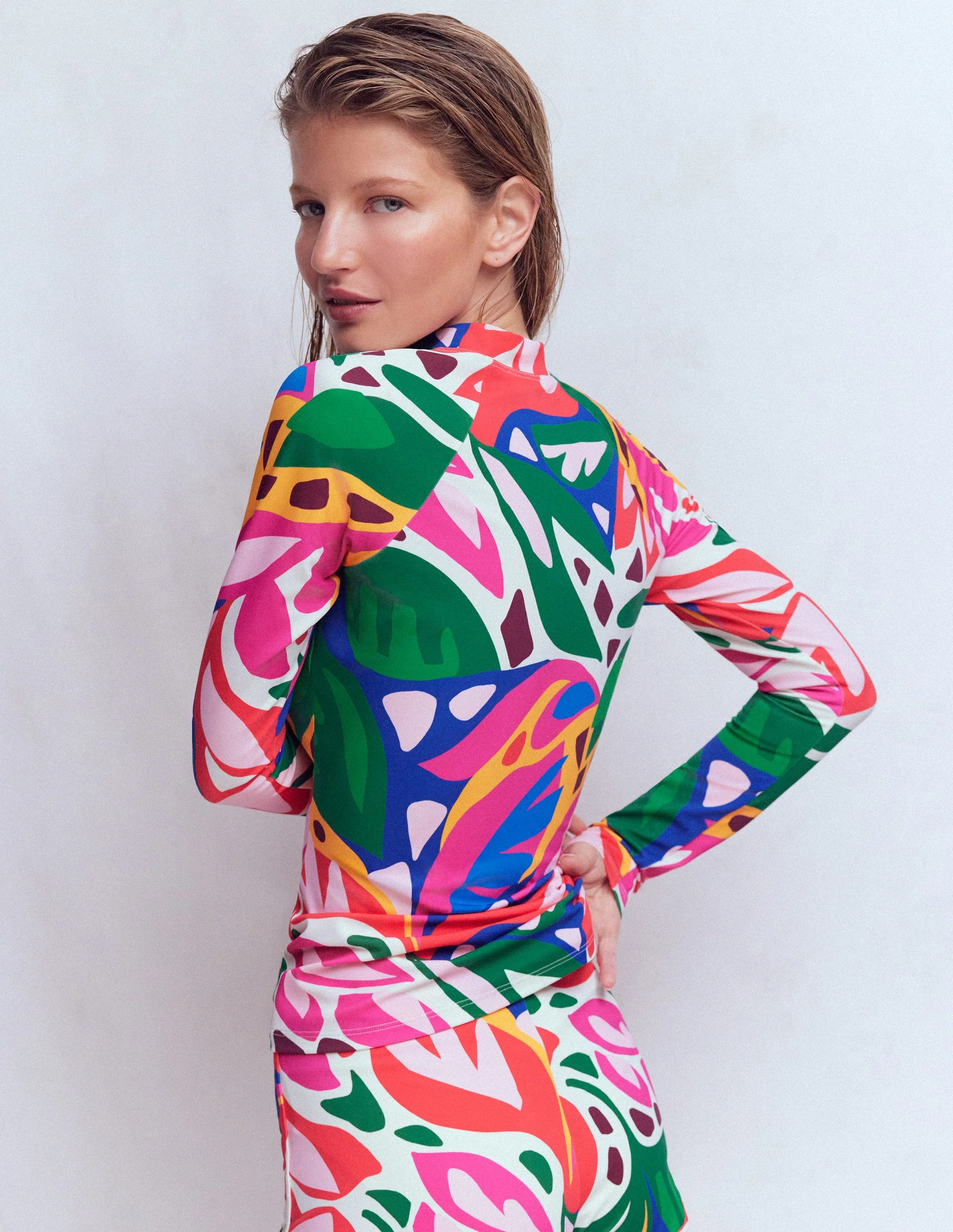 Sun Safe Raglan Guard Top-Multi, Leafy Cascade - Image 3