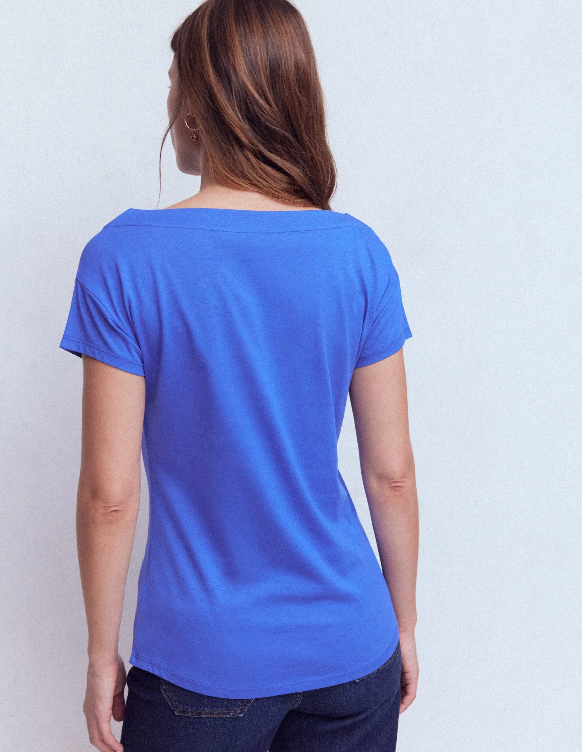 Supersoft Boat Neck T-Shirt-Beaucoup Blue - Image 3
