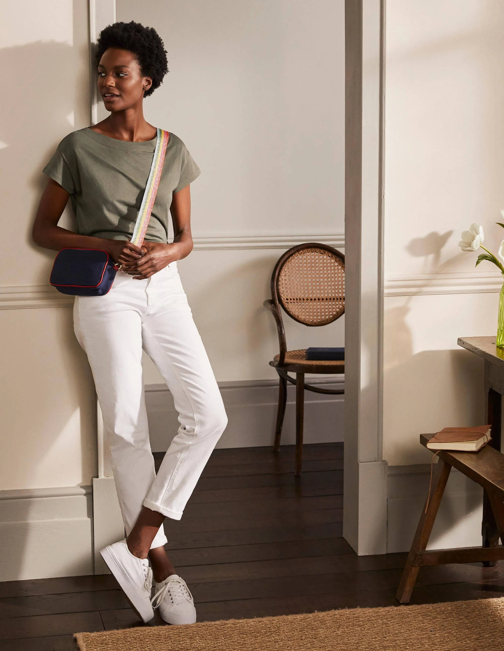 Supersoft Boat Neck T-Shirt-Classic Khaki - Image 4