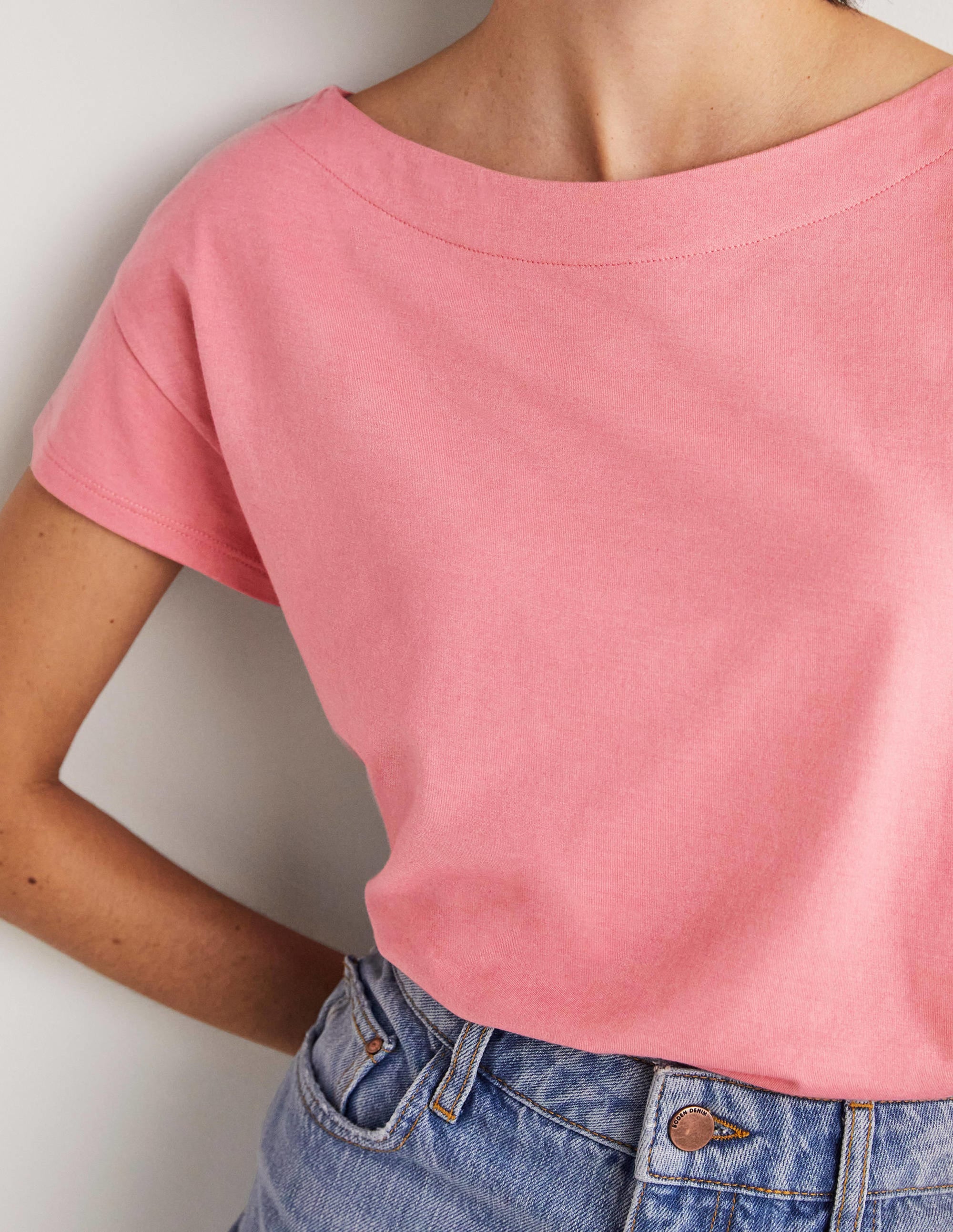 Supersoft Boat Neck T-Shirt-Wild Rose - Image 2