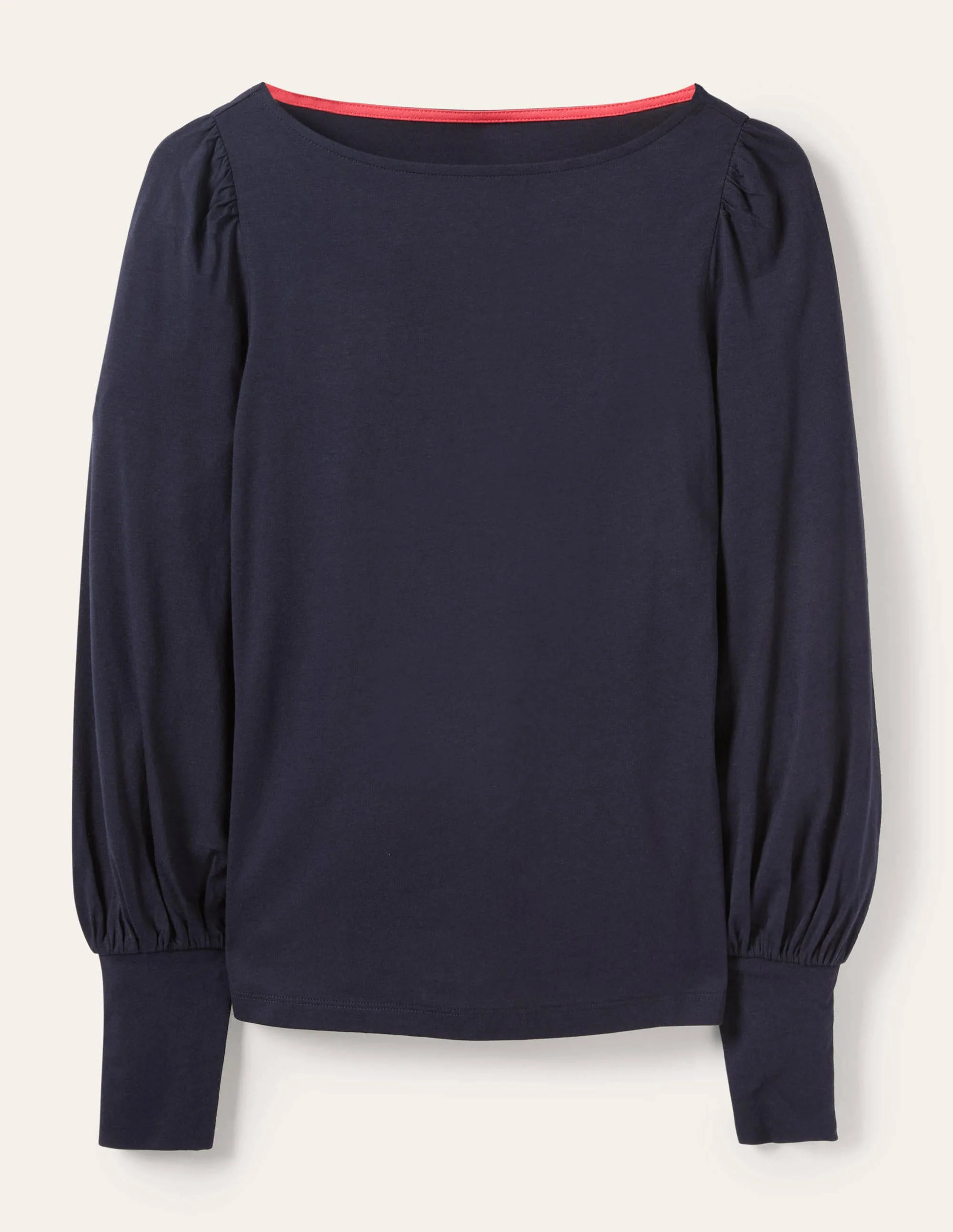 Supersoft Boat Neck Top-Navy - Image 5