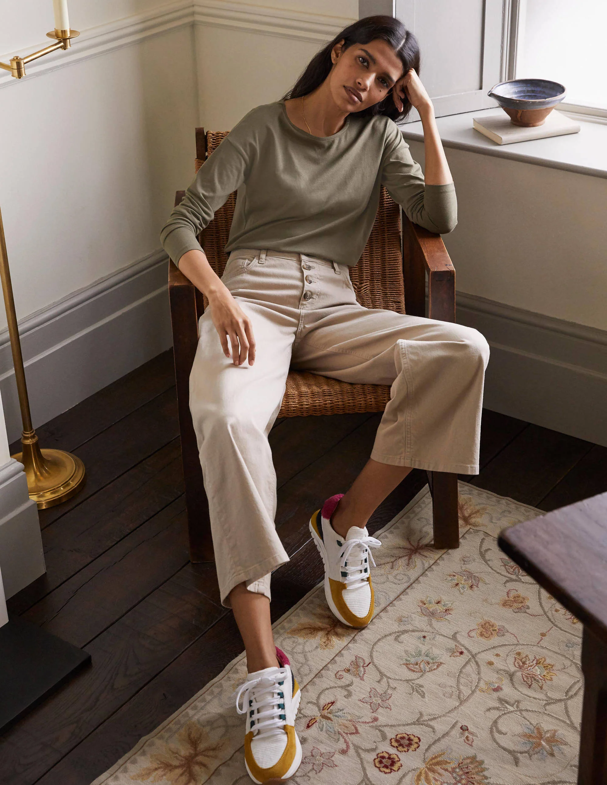 Supersoft Dropped Shoulder Top-Classic Khaki