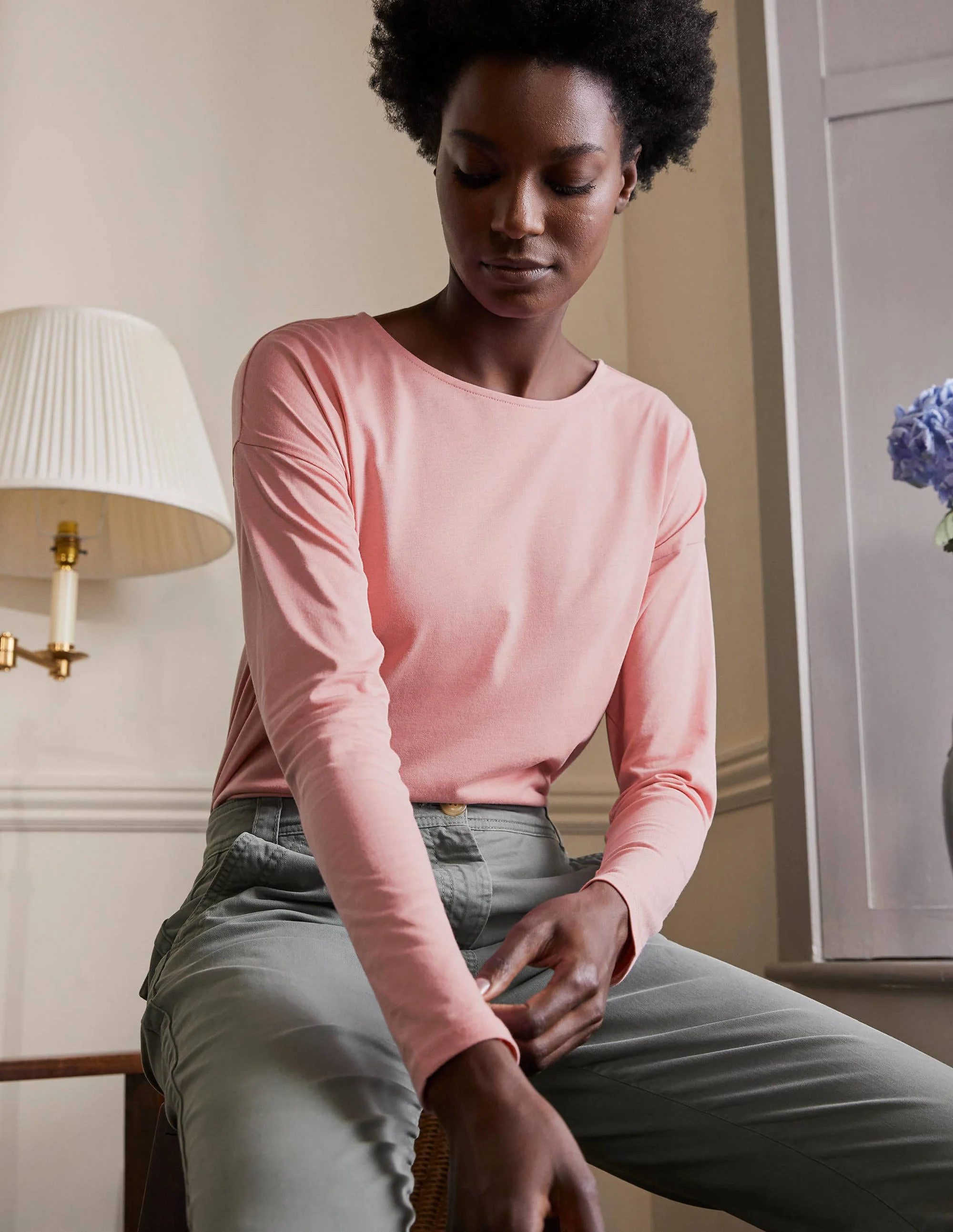 Supersoft Dropped Shoulder Top-Formica Pink - Image 3