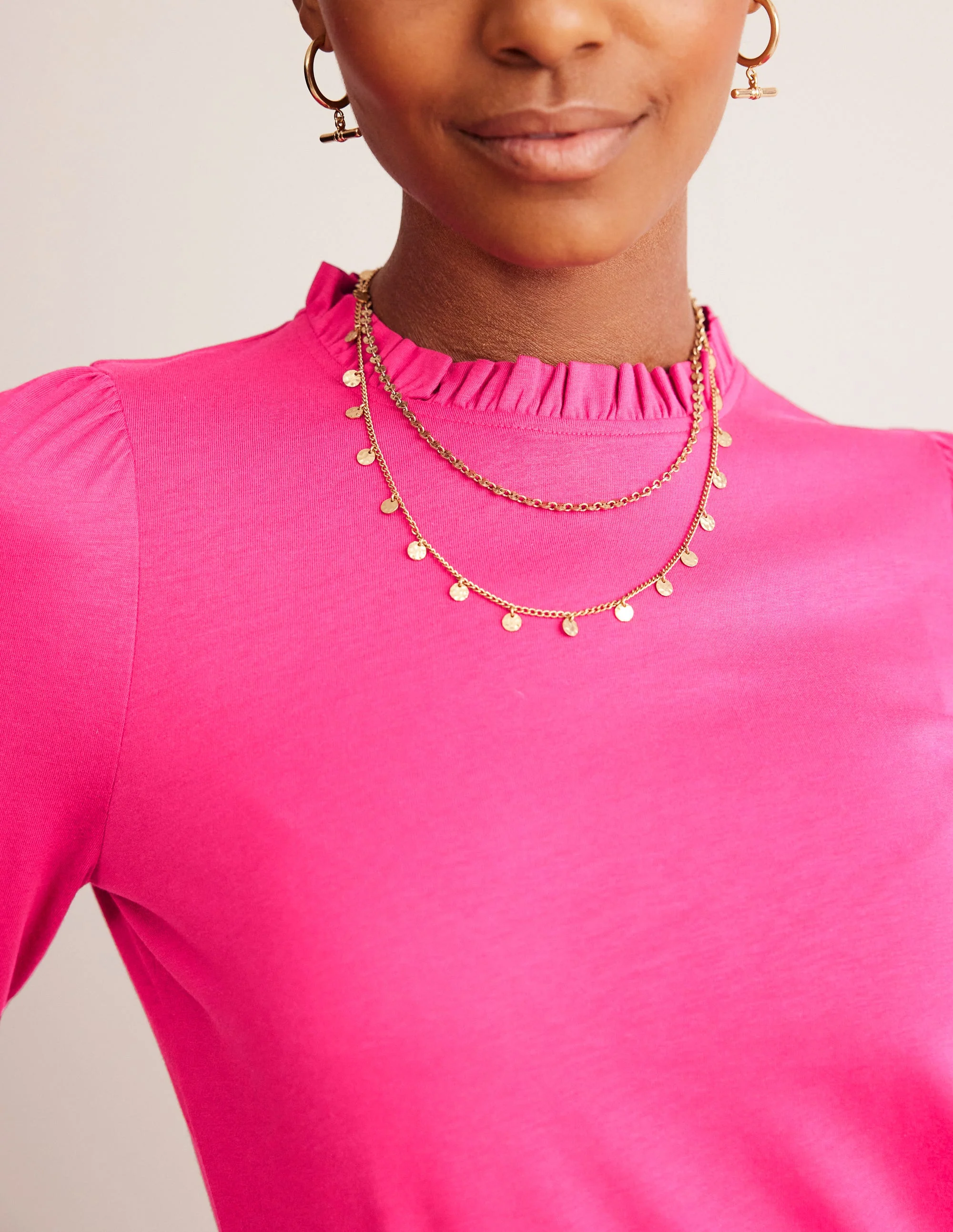Supersoft Frill Detail Top-Cherry Jam - Image 2