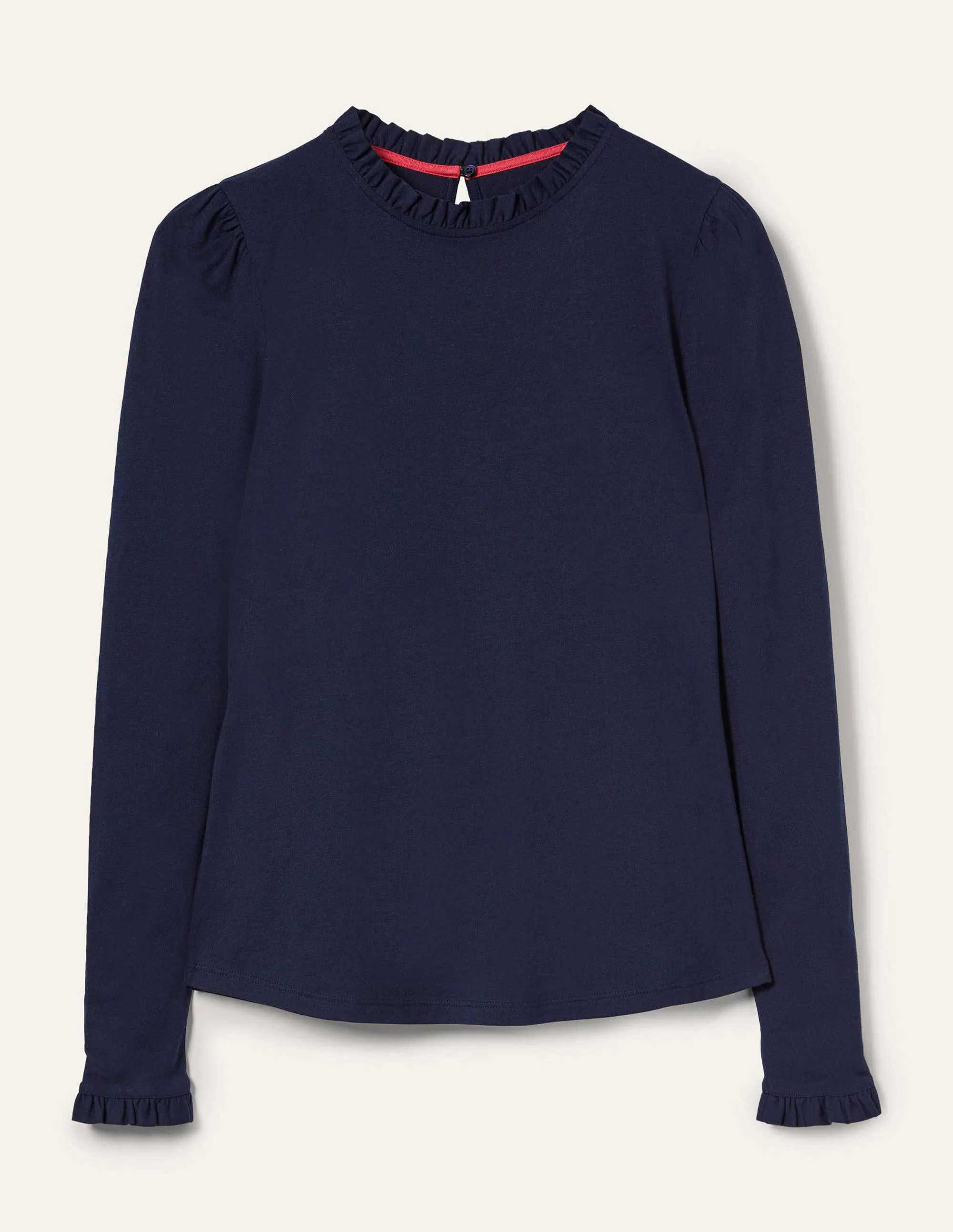 Supersoft Frill Detail Top-Navy - Image 7