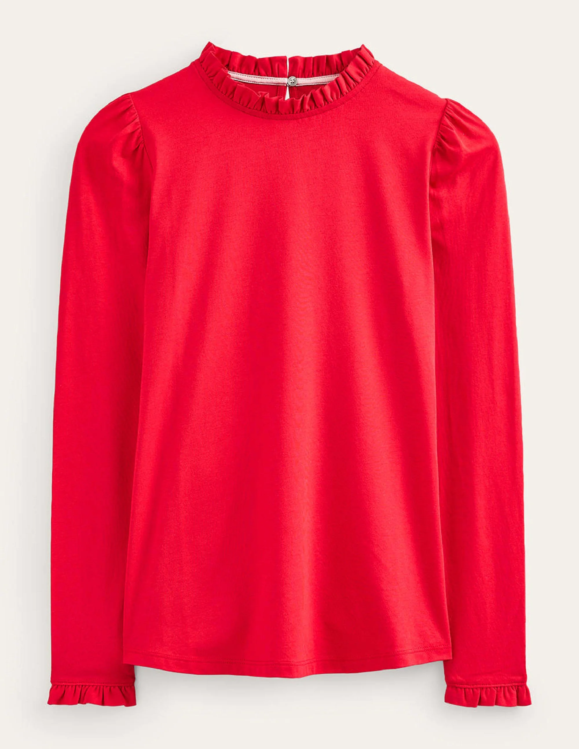 Supersoft Frill Detail Top-Salsa - Image 5