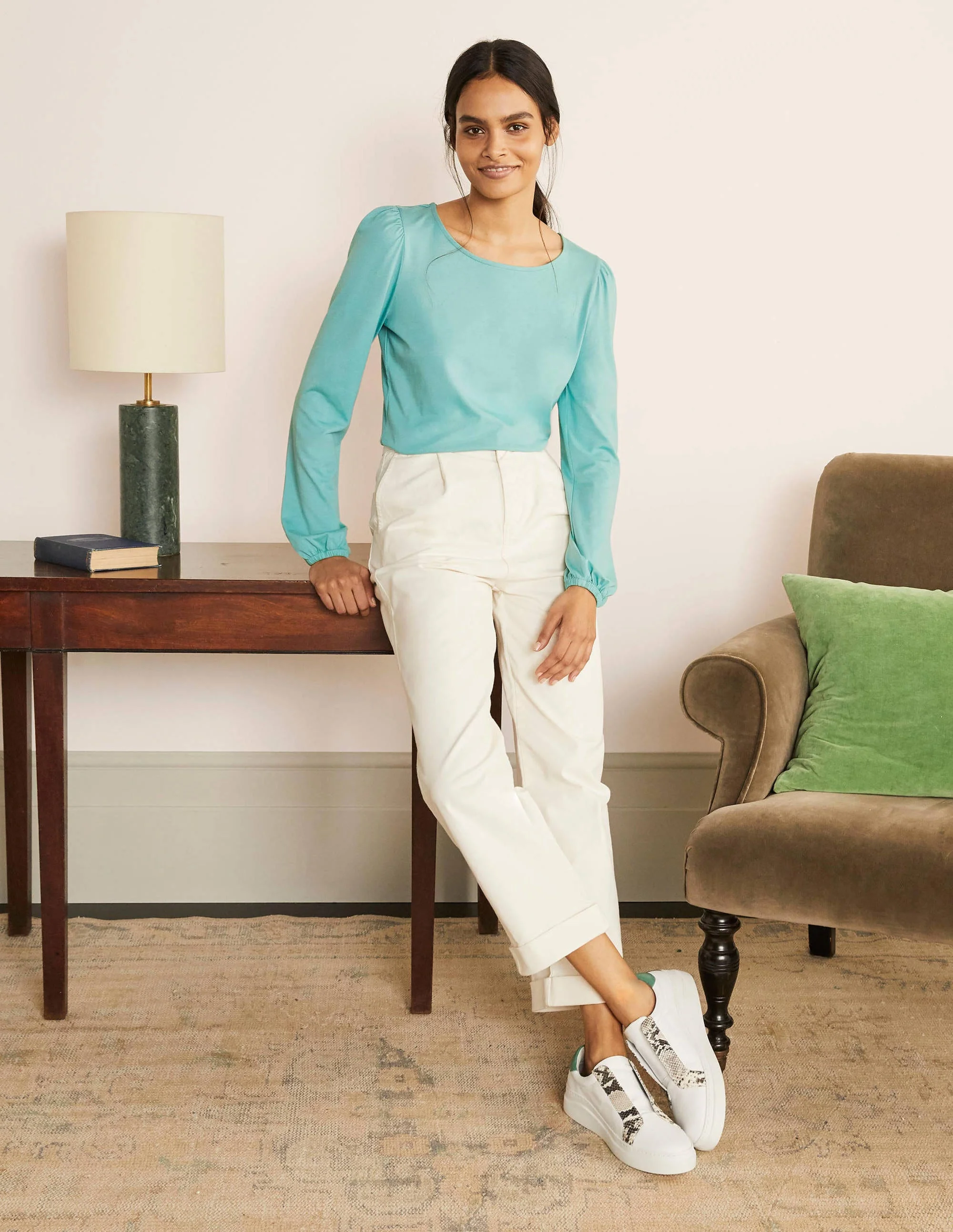 Supersoft Long Sleeve Top-Apple Mint - Image 2