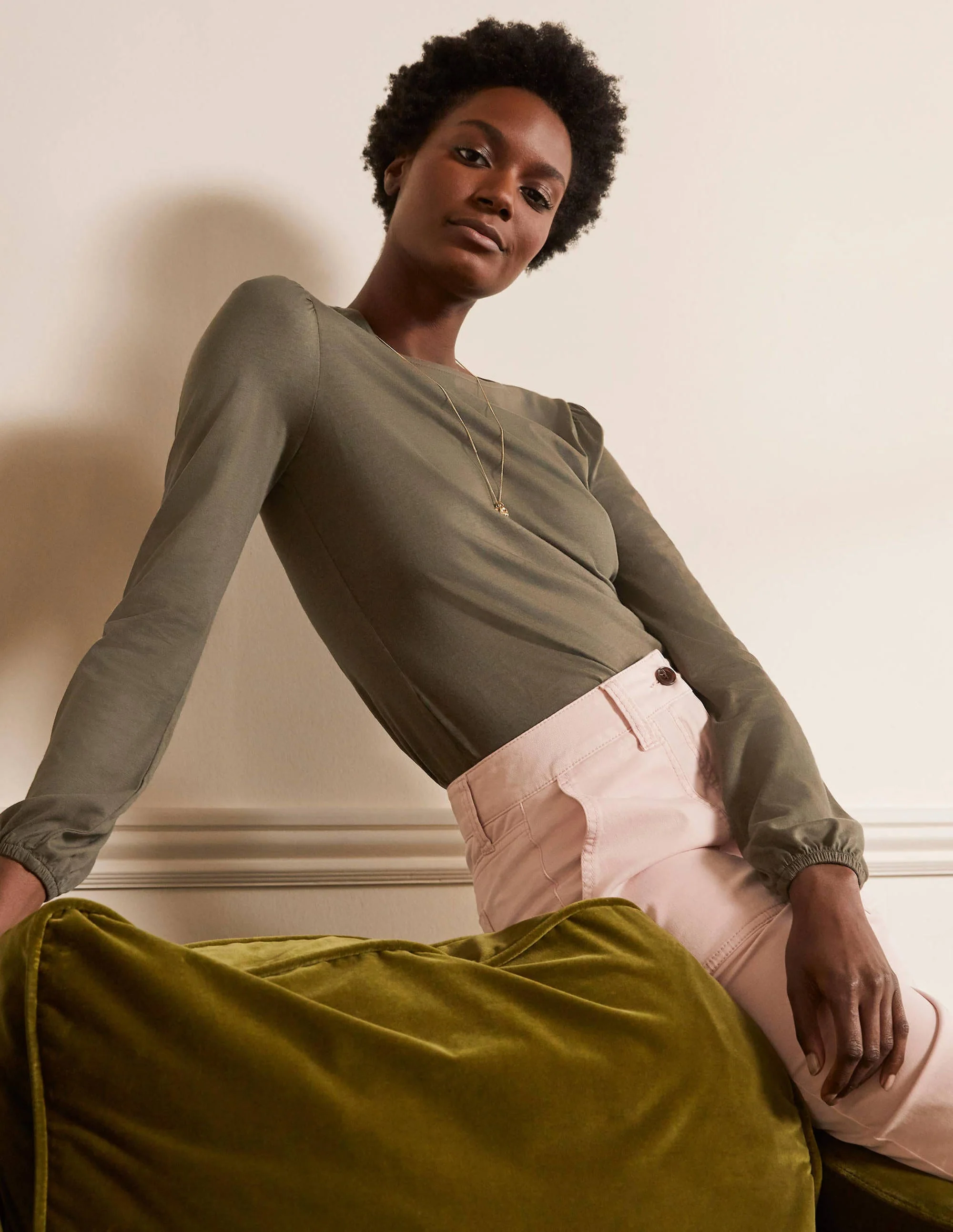 Supersoft Long Sleeve Top-Classic Khaki
