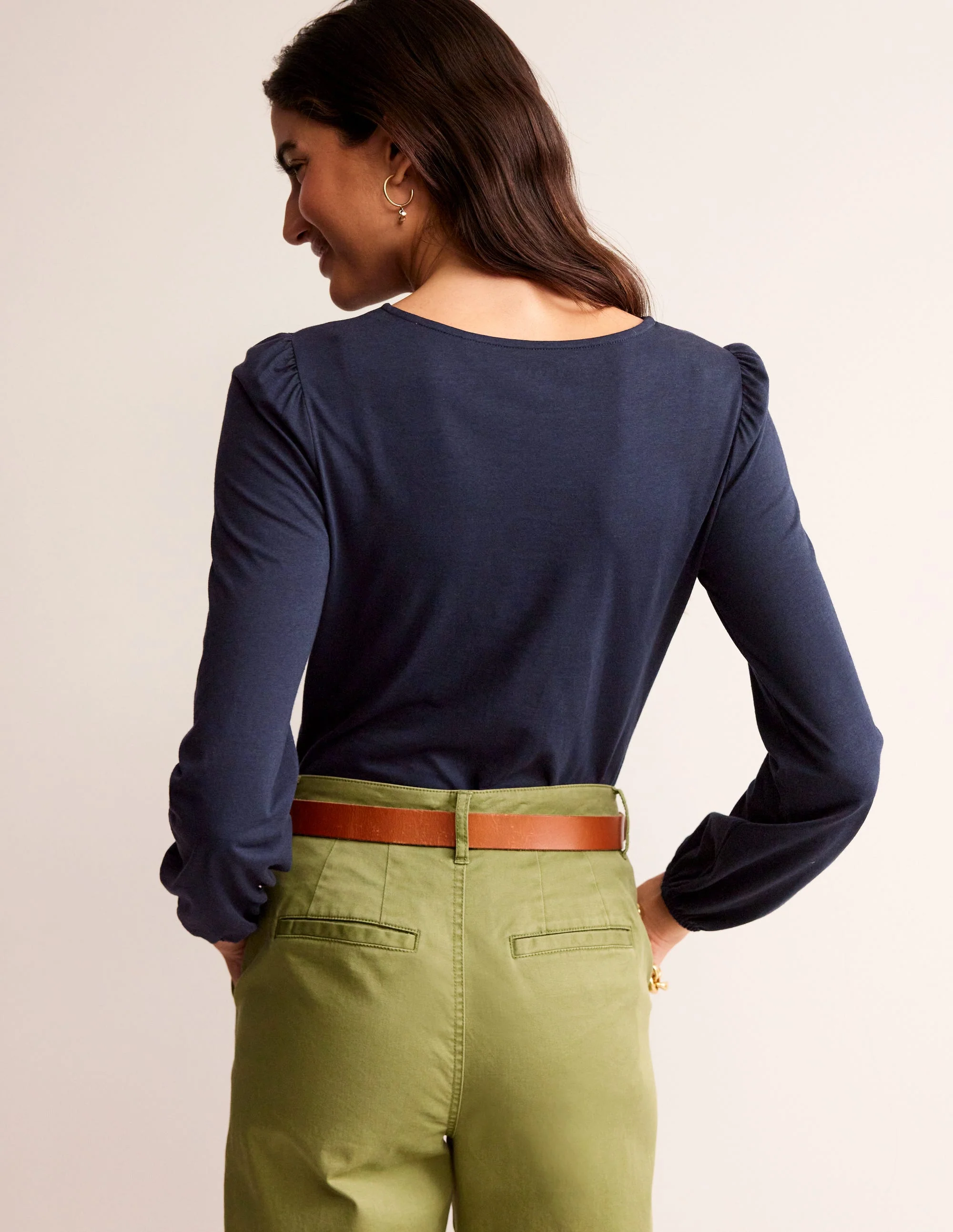Supersoft Long Sleeve Top-Navy - Image 3