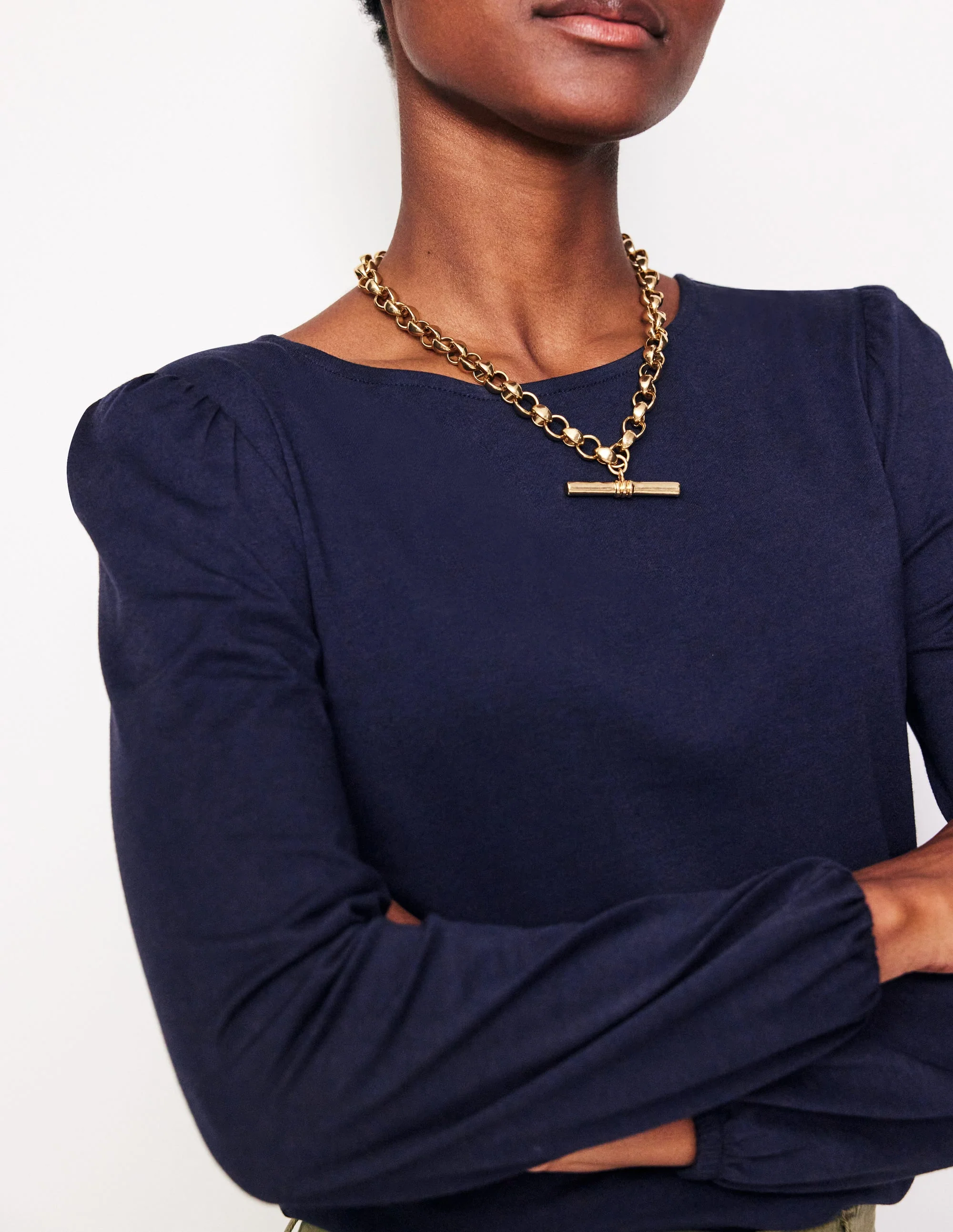 Supersoft Long Sleeve Top-Navy - Image 3