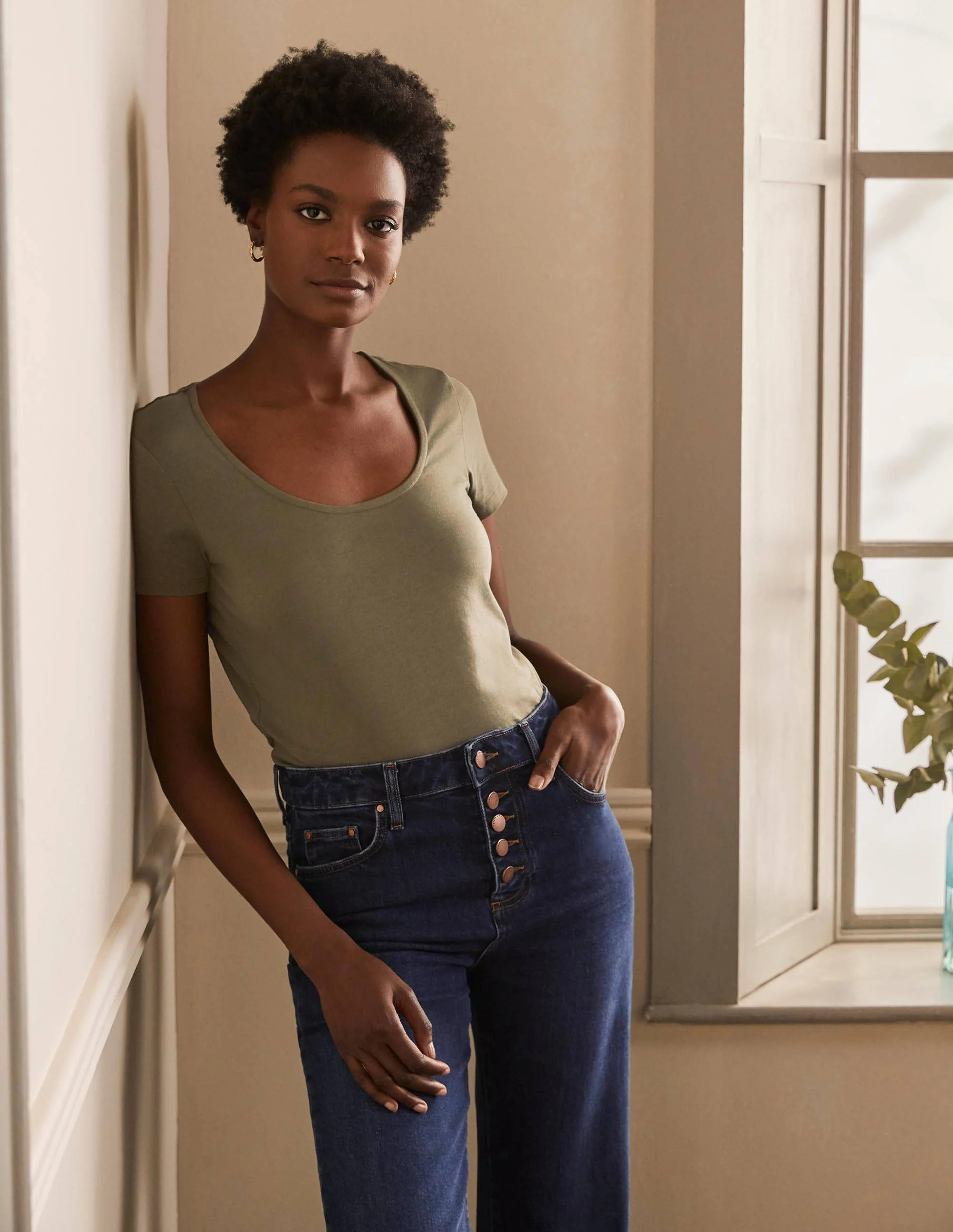 Supersoft Scoop Tee-Classic Khaki