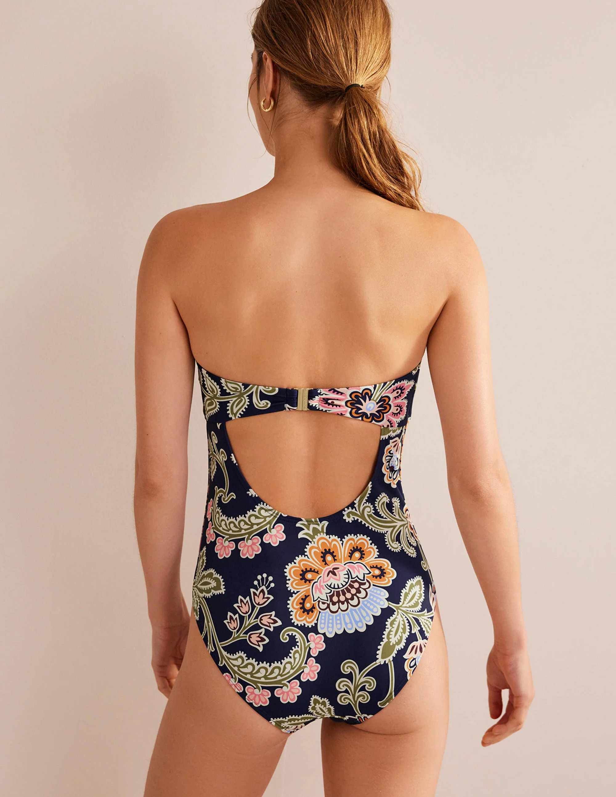 Support Bandeau Swimsuit-Midnight, Multi Floral - Image 3