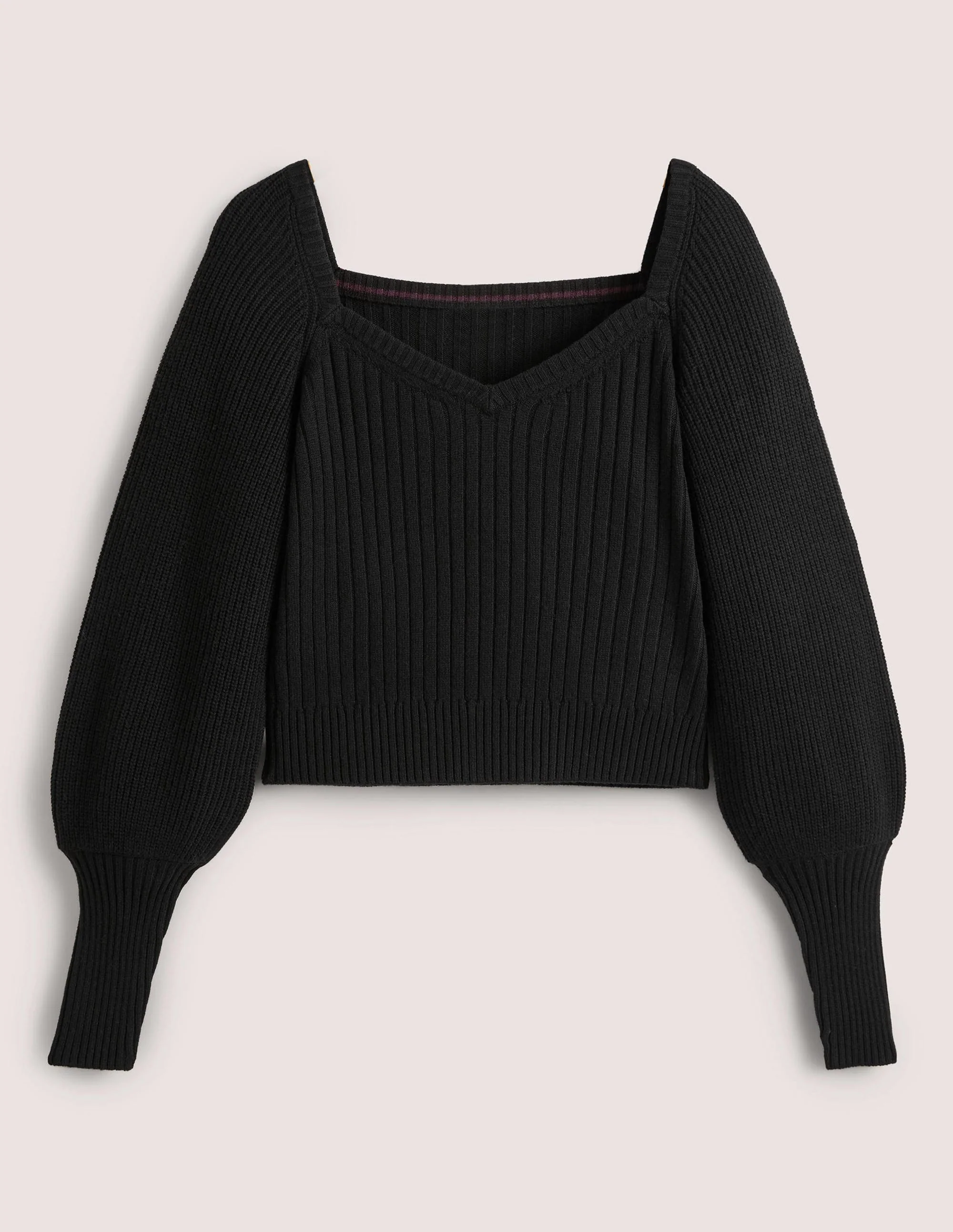 Sweetheart Blouson Sweater-Black - Image 5